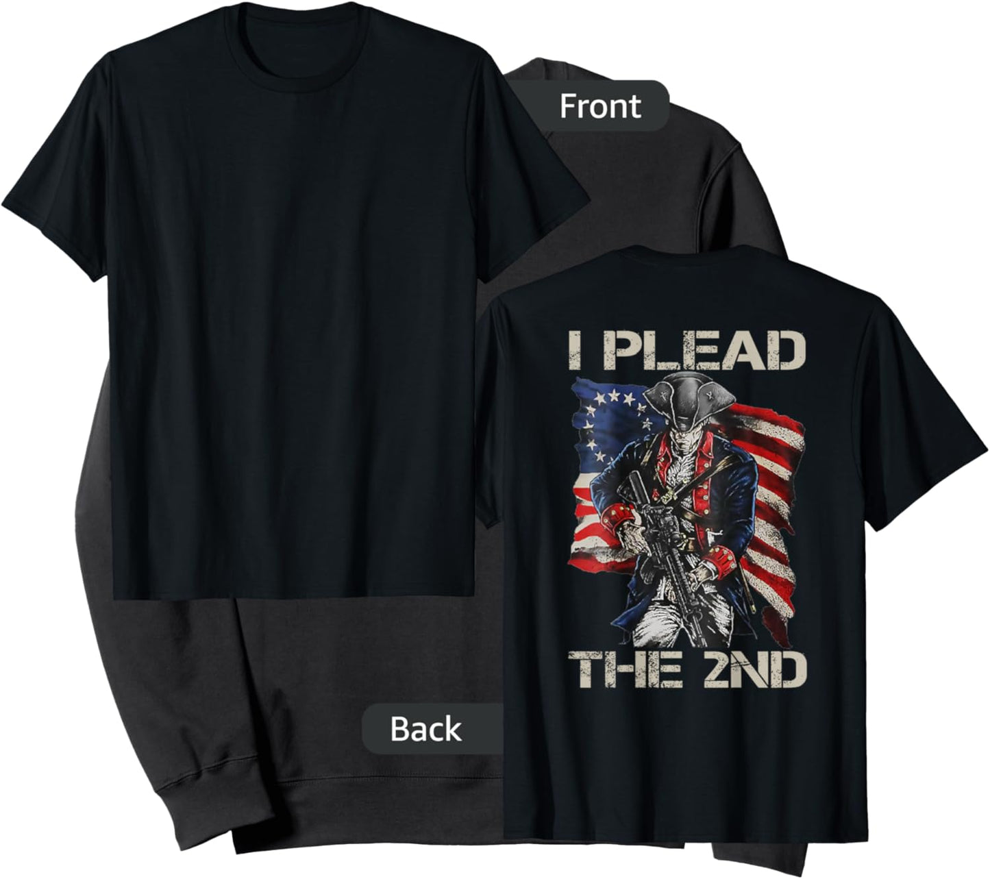 I Plead The 2nd Amendment Soldier USA Pro Gun Rights (BACK) Sweatshirt - Sweatshirt | Black