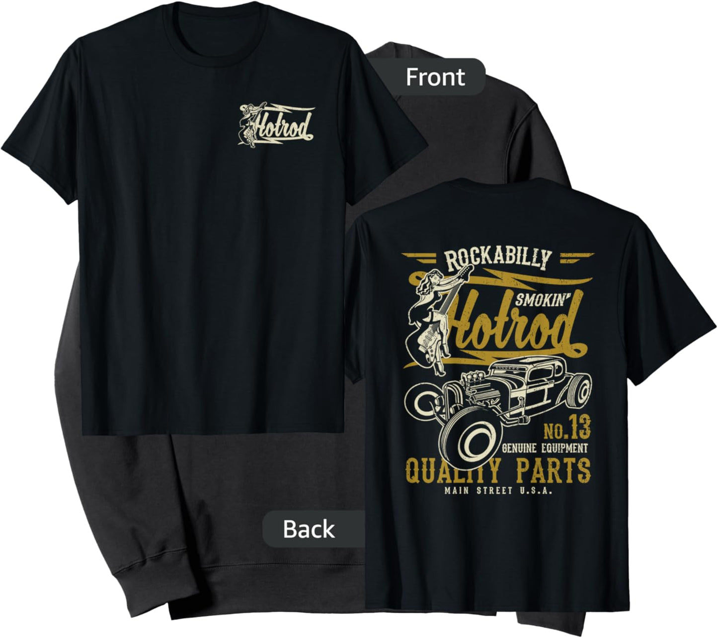 Retro Vintage Style Hotrod Distressed Design Sweatshirt - Sweatshirt | Black
