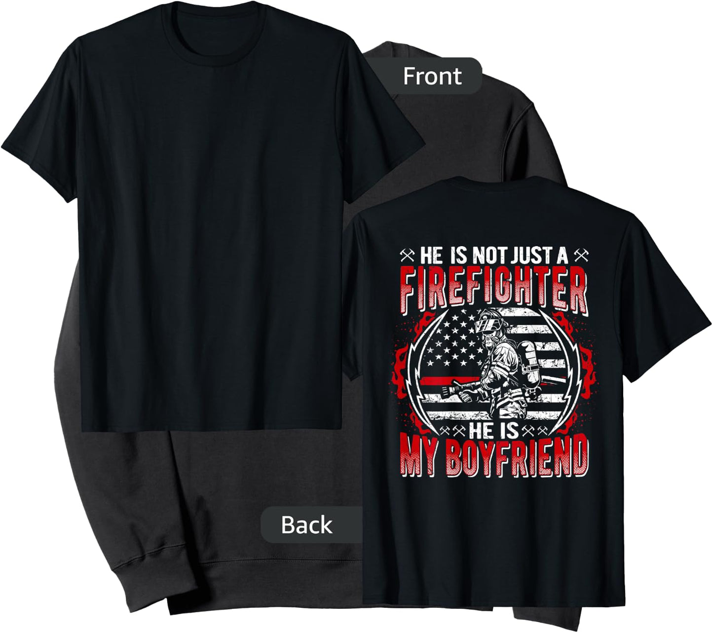 My Boyfriend Is A Firefighter Thin Red Line Fire Girlfriend Sweatshirt - Sweatshirt | Black