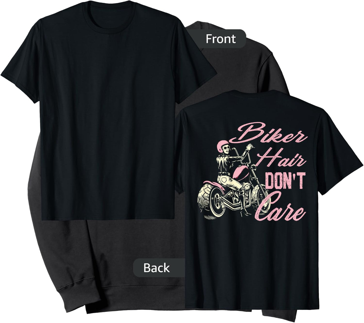 Bike Hair Don't Care Bike Lovers Women Motorcycle On Back Sweatshirt - Sweatshirt | Black