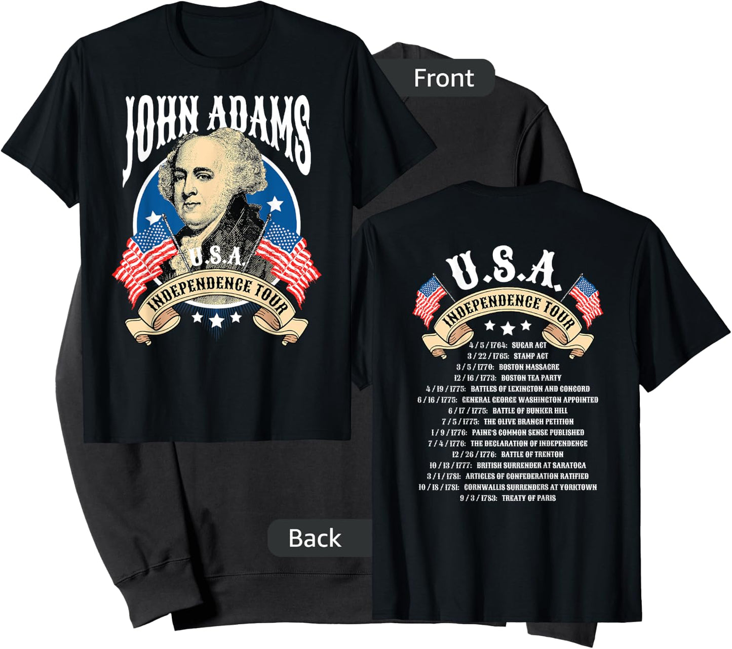 John Adams Shirt USA Independence Tour Sweatshirt - Sweatshirt | Black