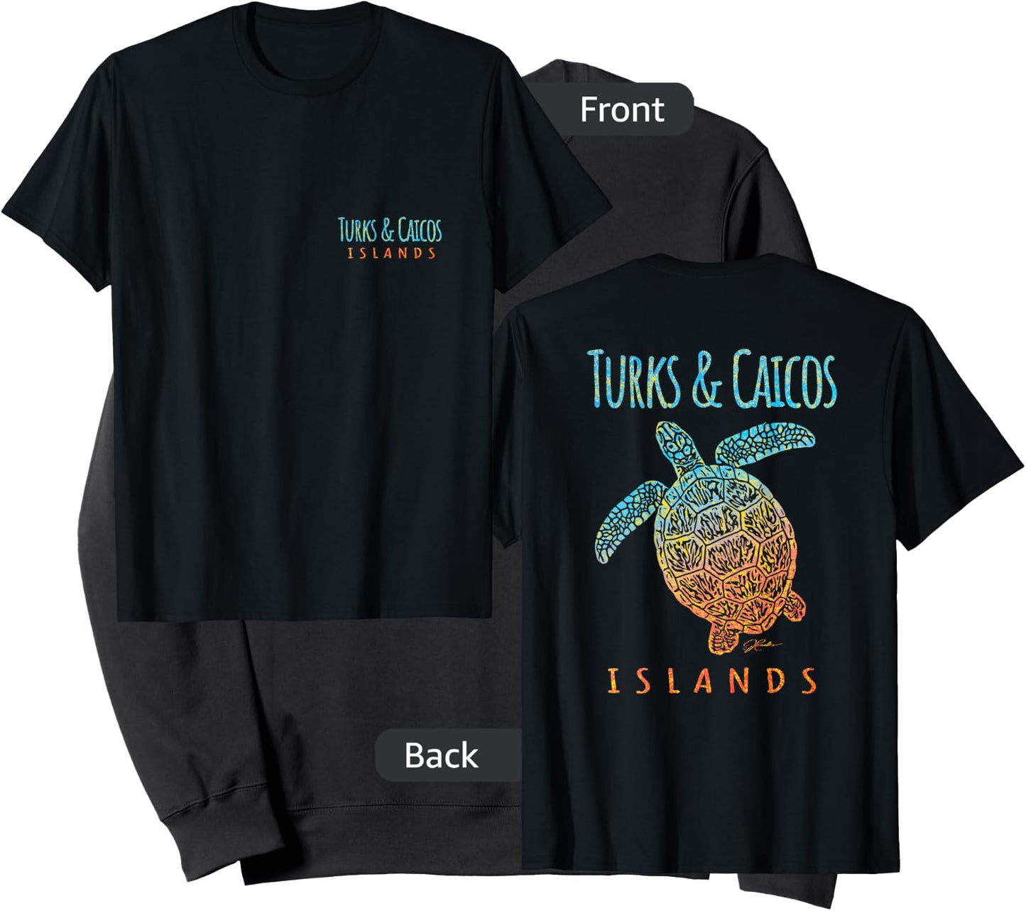 JCombs: Turks & Caicos Islands Sea Turtle (Two-Sided) Sweatshirt - Sweatshirt | Black