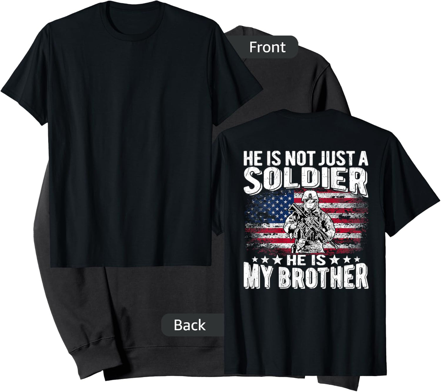He Is Not Just A Soldier He Is My Brother Proud Army Family Sweatshirt - Sweatshirt | Black