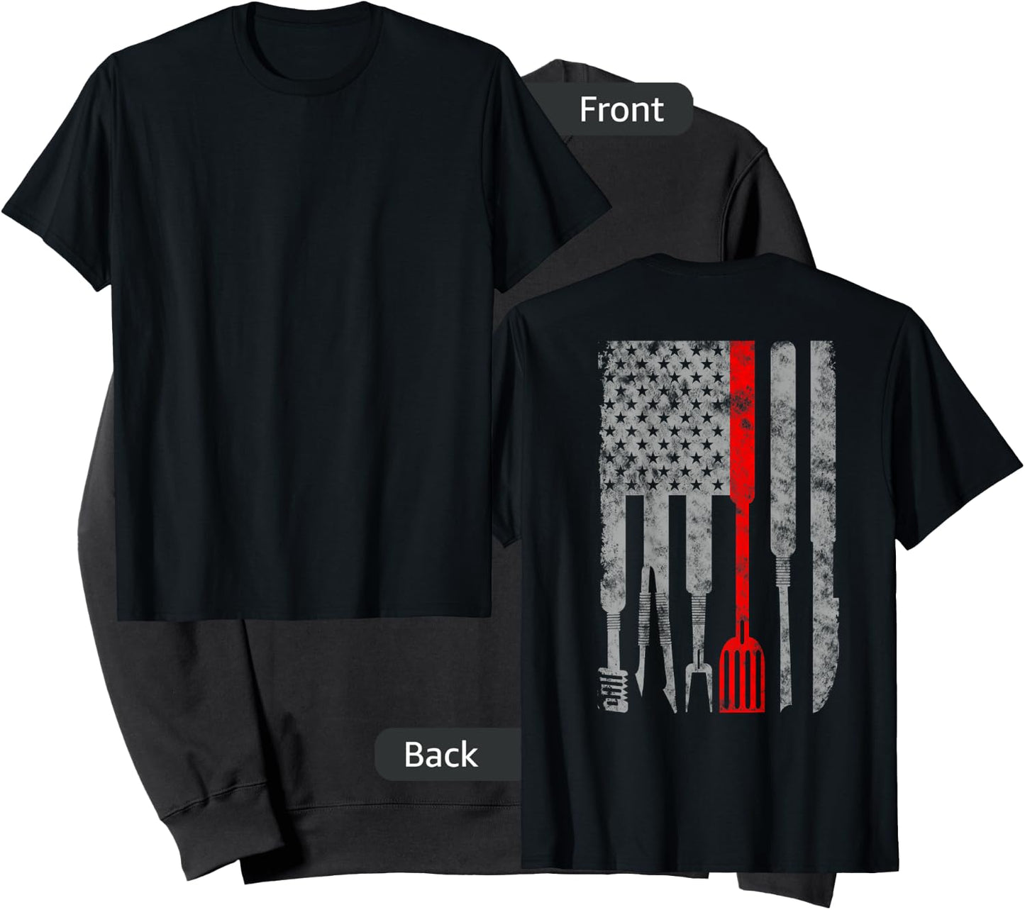 Thin red Line american patriotic chef flag Sweatshirt - Sweatshirt | Black