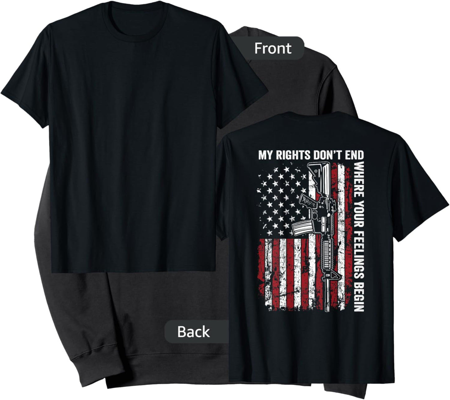 My Rights Don't End Where Your Feelings Begin Gun (ON BACK) Sweatshirt - Sweatshirt | Black