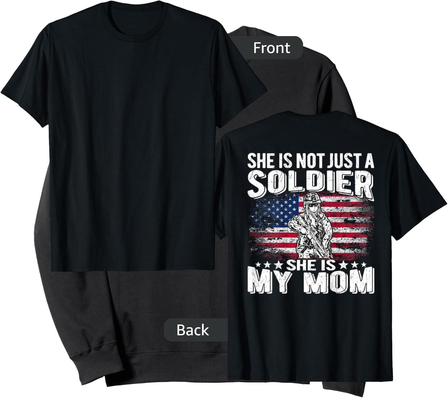My Mom Is A Soldier - Patriotic Proud Military Son Daughter Sweatshirt - Sweatshirt | Black
