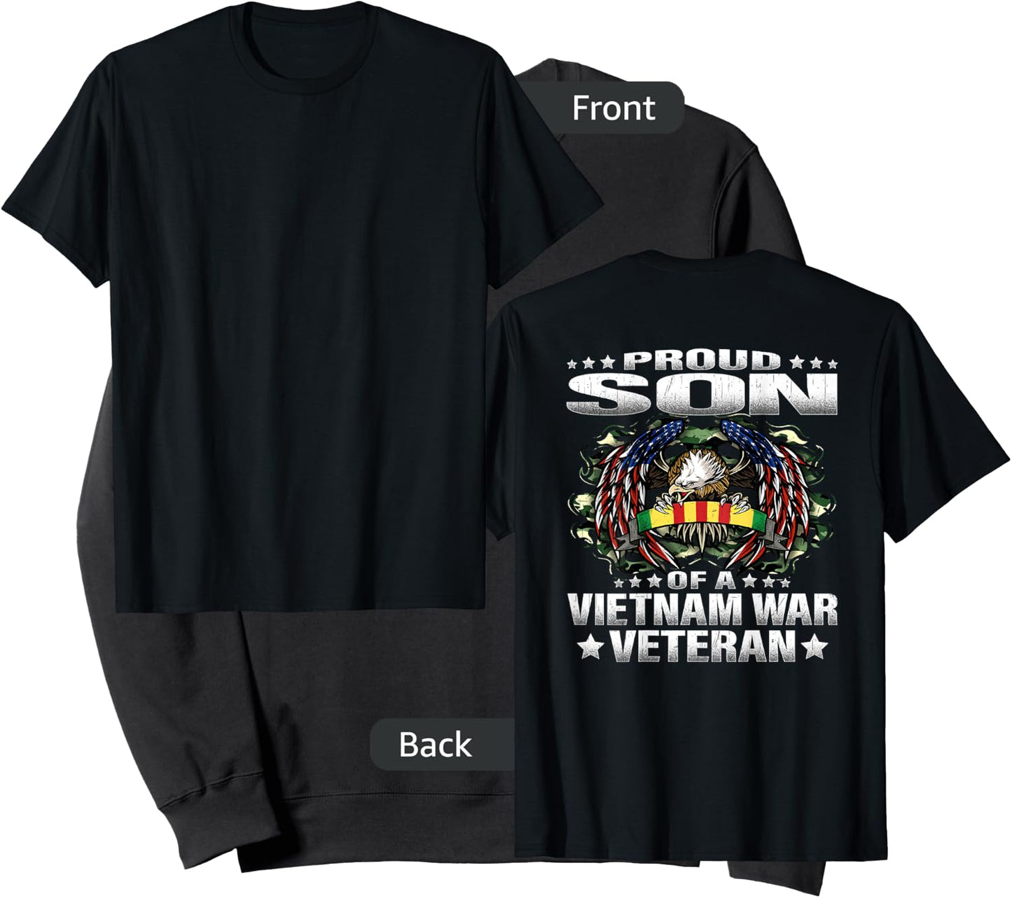 Proud Son Of A Vietnam War Veteran Military Vet's Child Gift Sweatshirt - Sweatshirt | Black