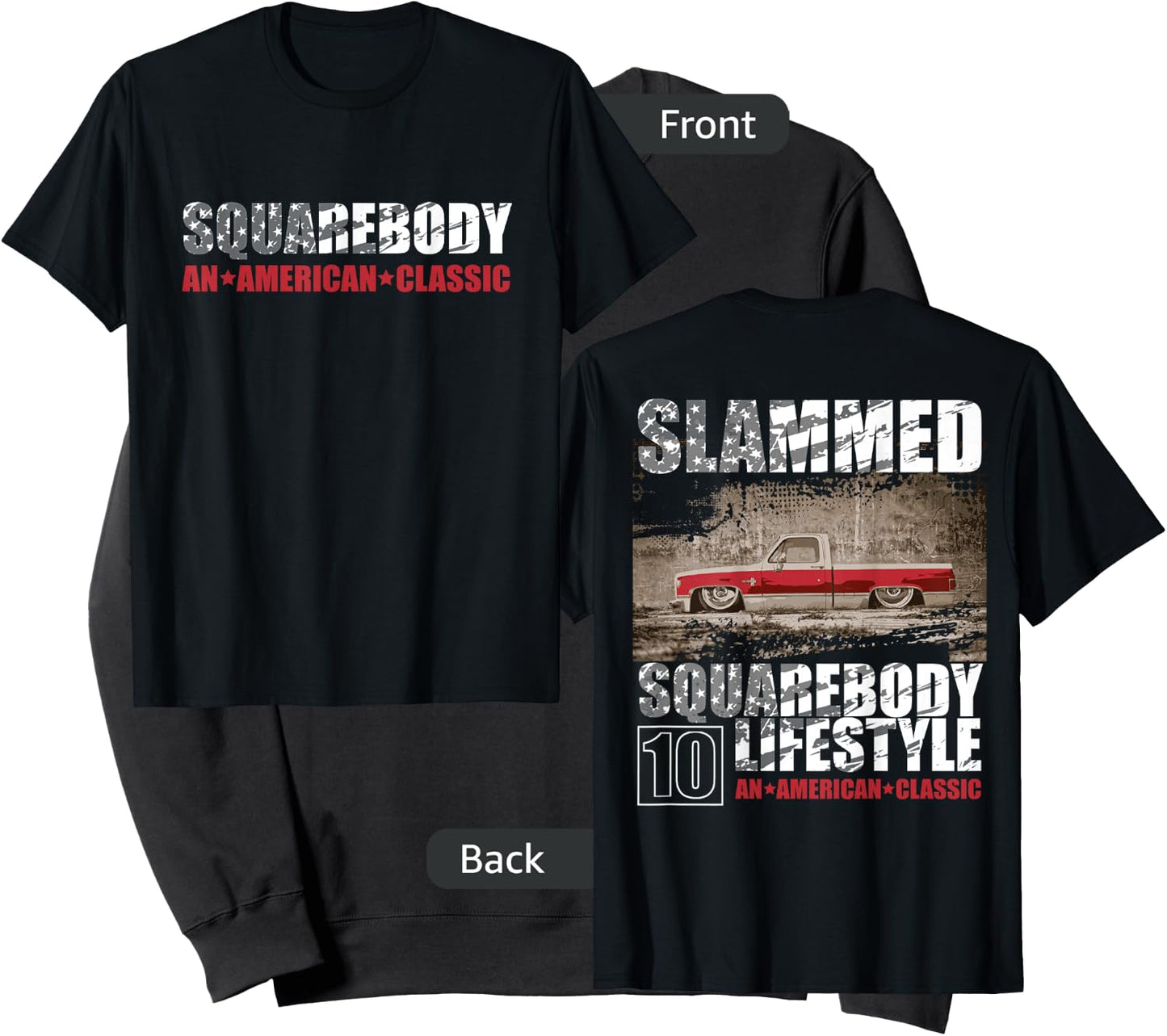 Squarebody C10 SLAMMED, Square body Lifestyle, C10 Truck Sweatshirt - Sweatshirt | Black