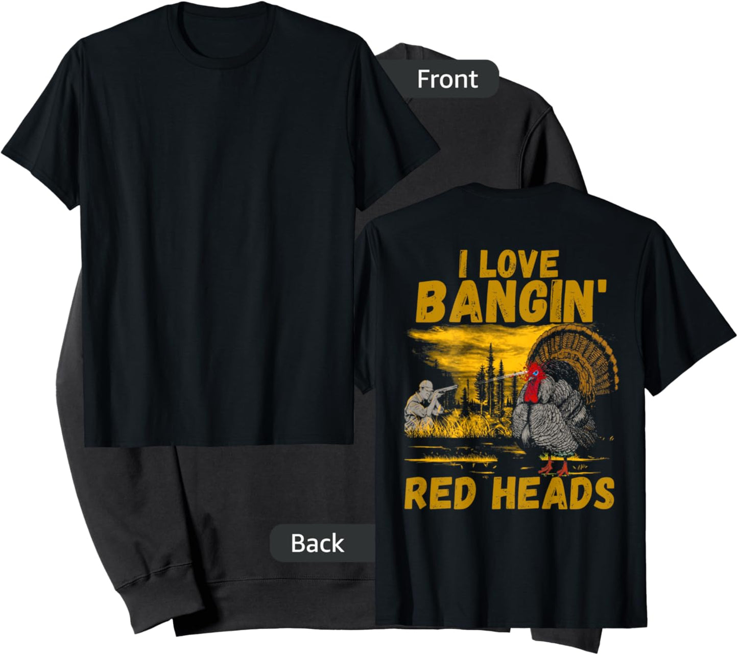 Red Heads Adult Humor Funny Turkey Hunting Sweatshirt - Sweatshirt | Black