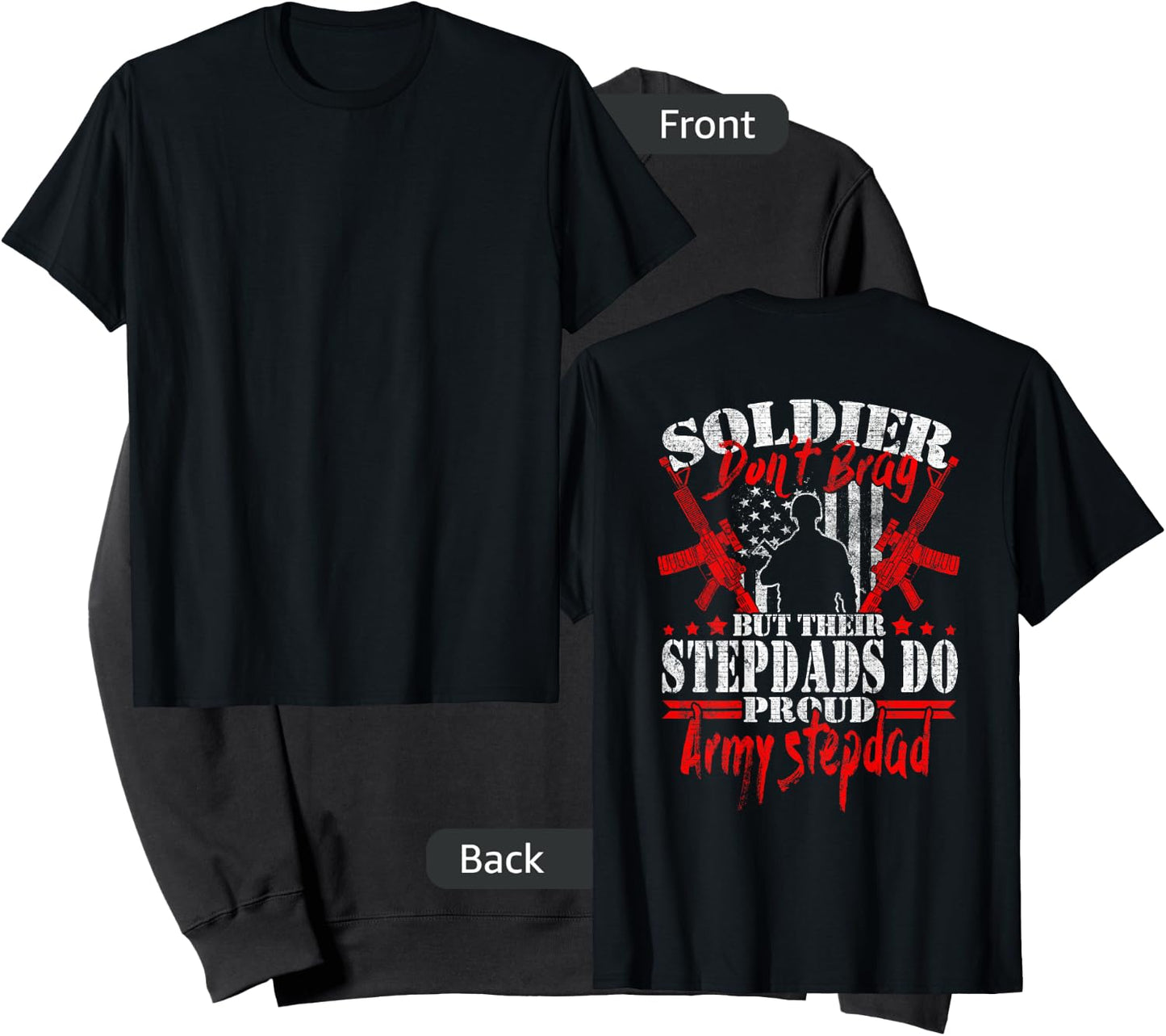 Soldiers Don't Brag - Proud Army Stepdad Military Stepfather Sweatshirt - Sweatshirt | Black