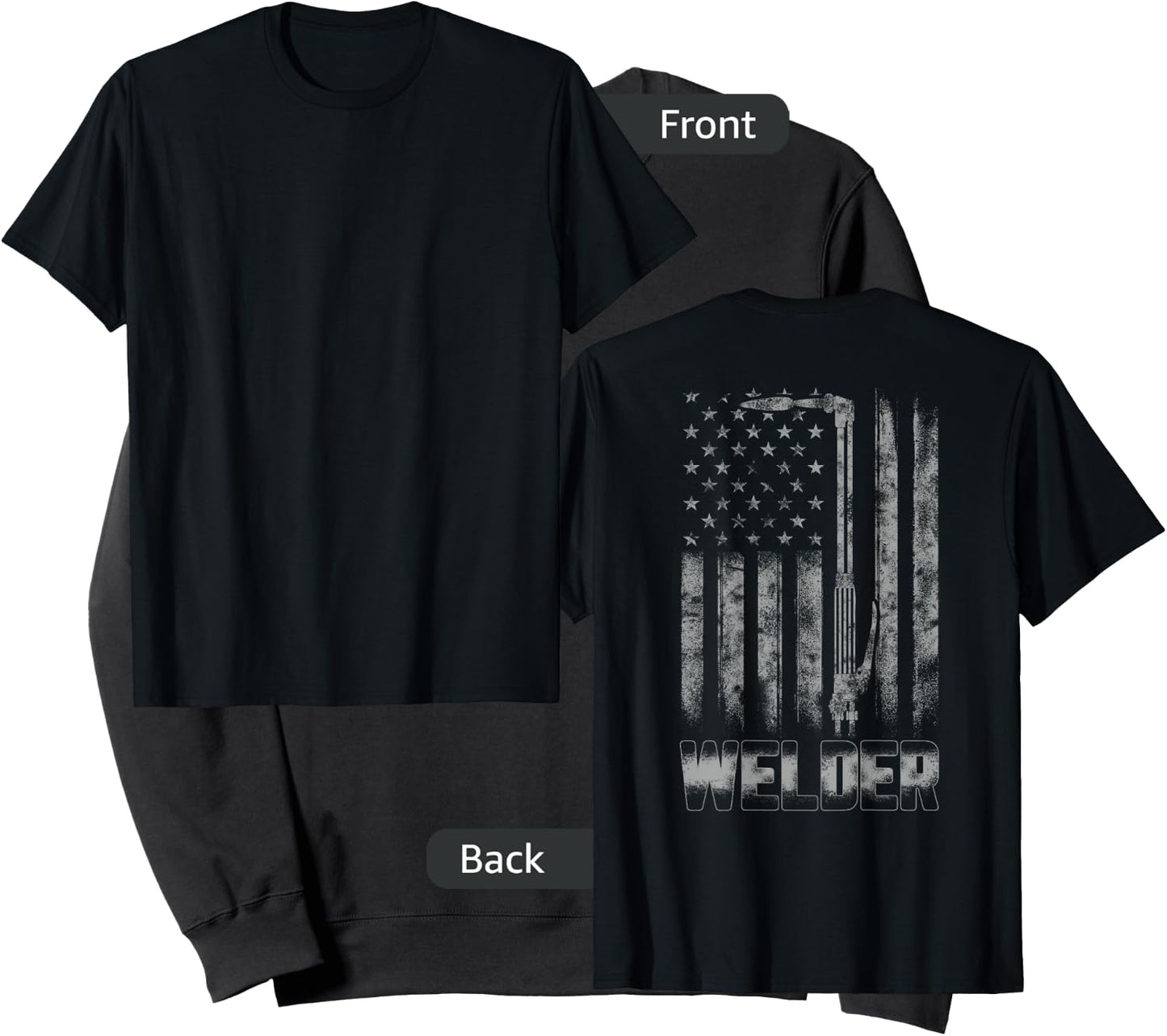 Distressed Welder American flag shirt USA Patriotic Welder Sweatshirt - Sweatshirt | Black