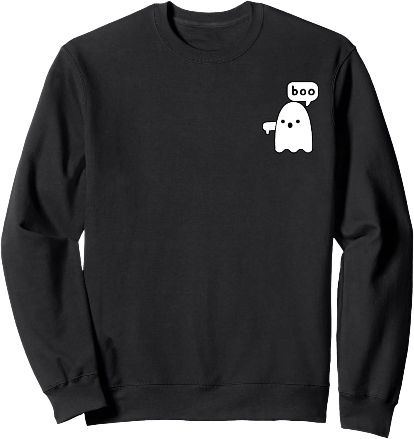 Thumbs Down Ghost Screaming Boo Disapproval Ghost halloween Sweatshirt - Sweatshirt | Black