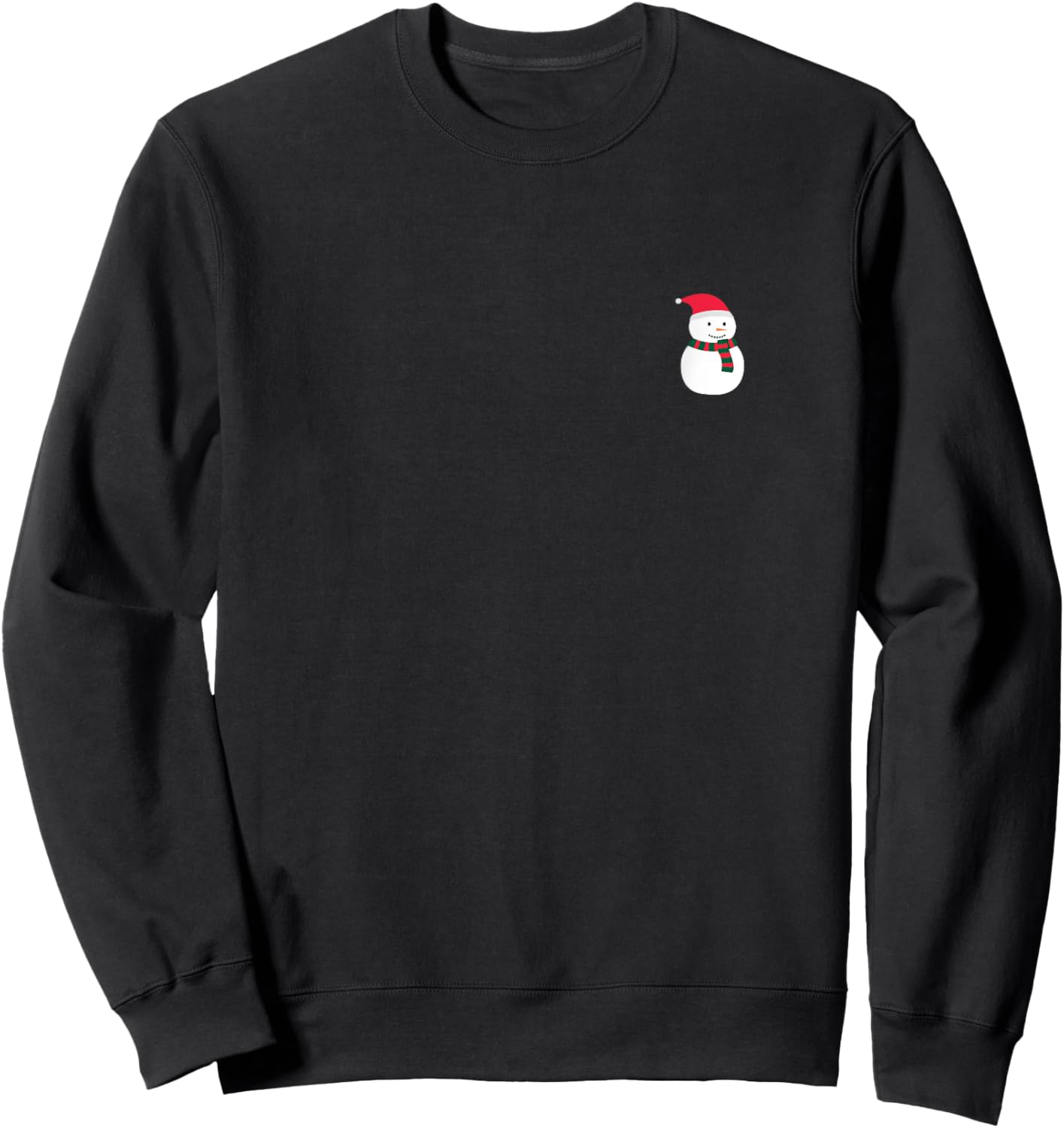 Snowman Christmas Subtle Minimal Funny Holiday Party Simple Sweatshirt - Sweatshirt | Black