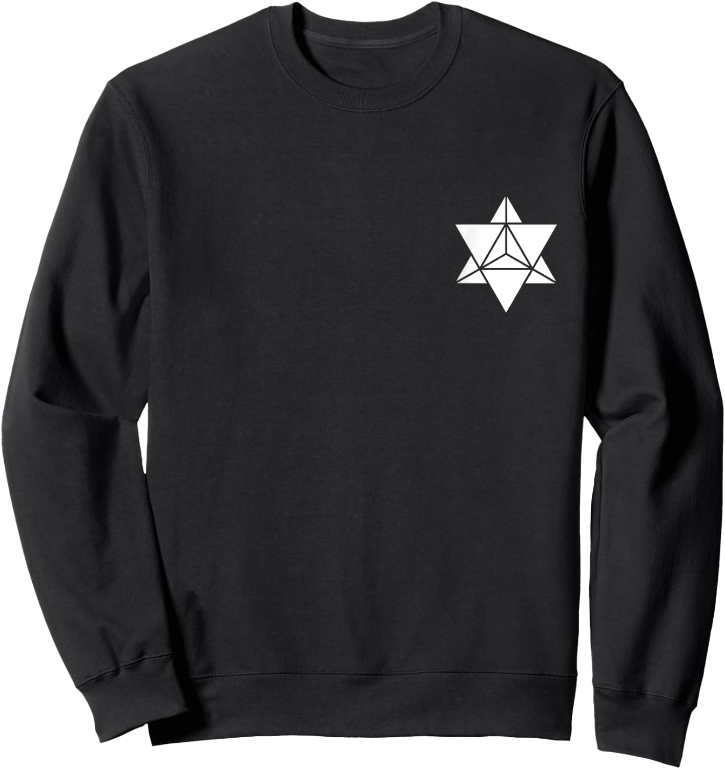 Merkaba Sacred Geometry Yoga Spirituality Meditation White Sweatshirt - Sweatshirt | Black