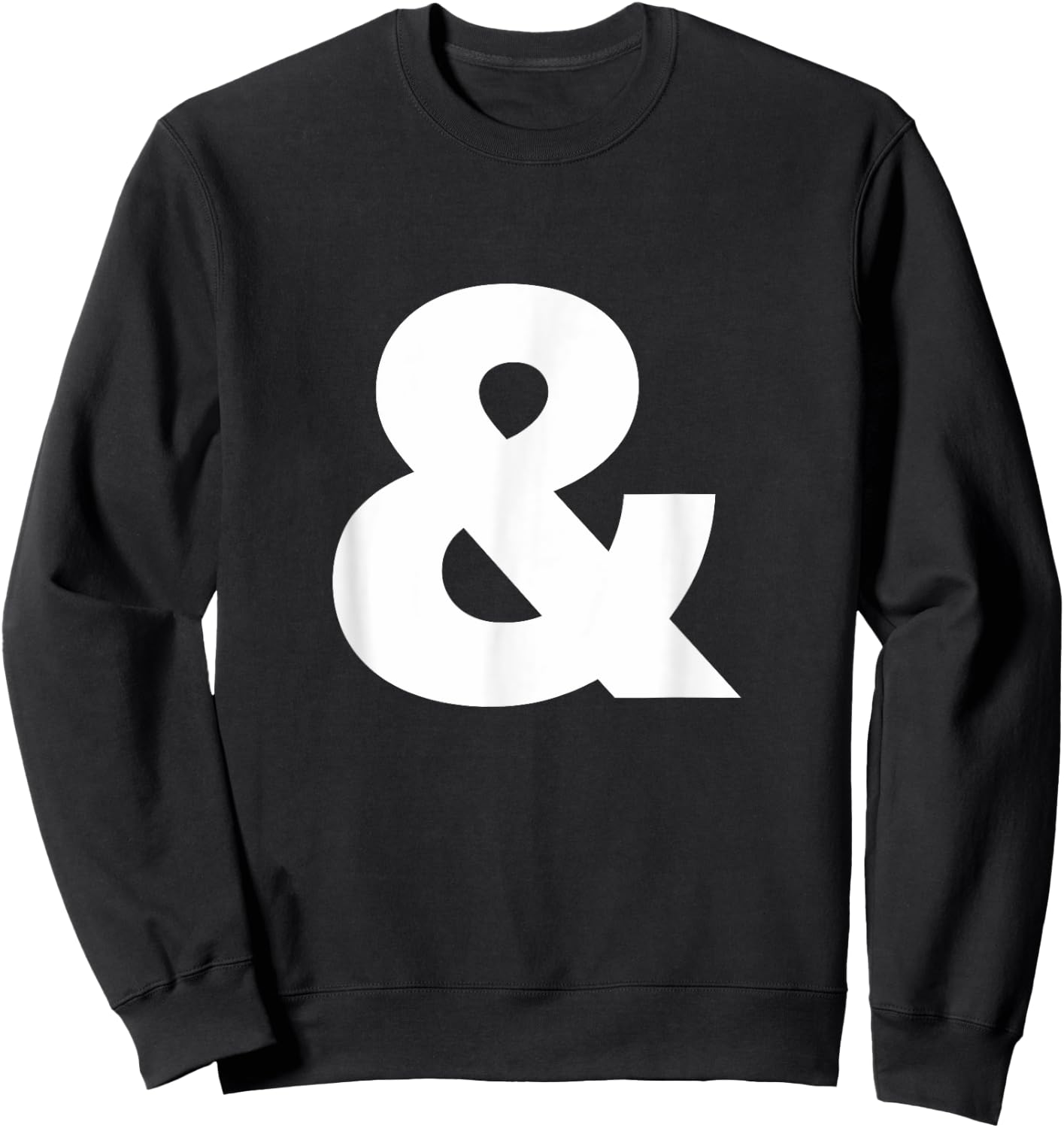 Helvetica Display Black (White) Italic Ampersand Logotype Sweatshirt - Sweatshirt | Black