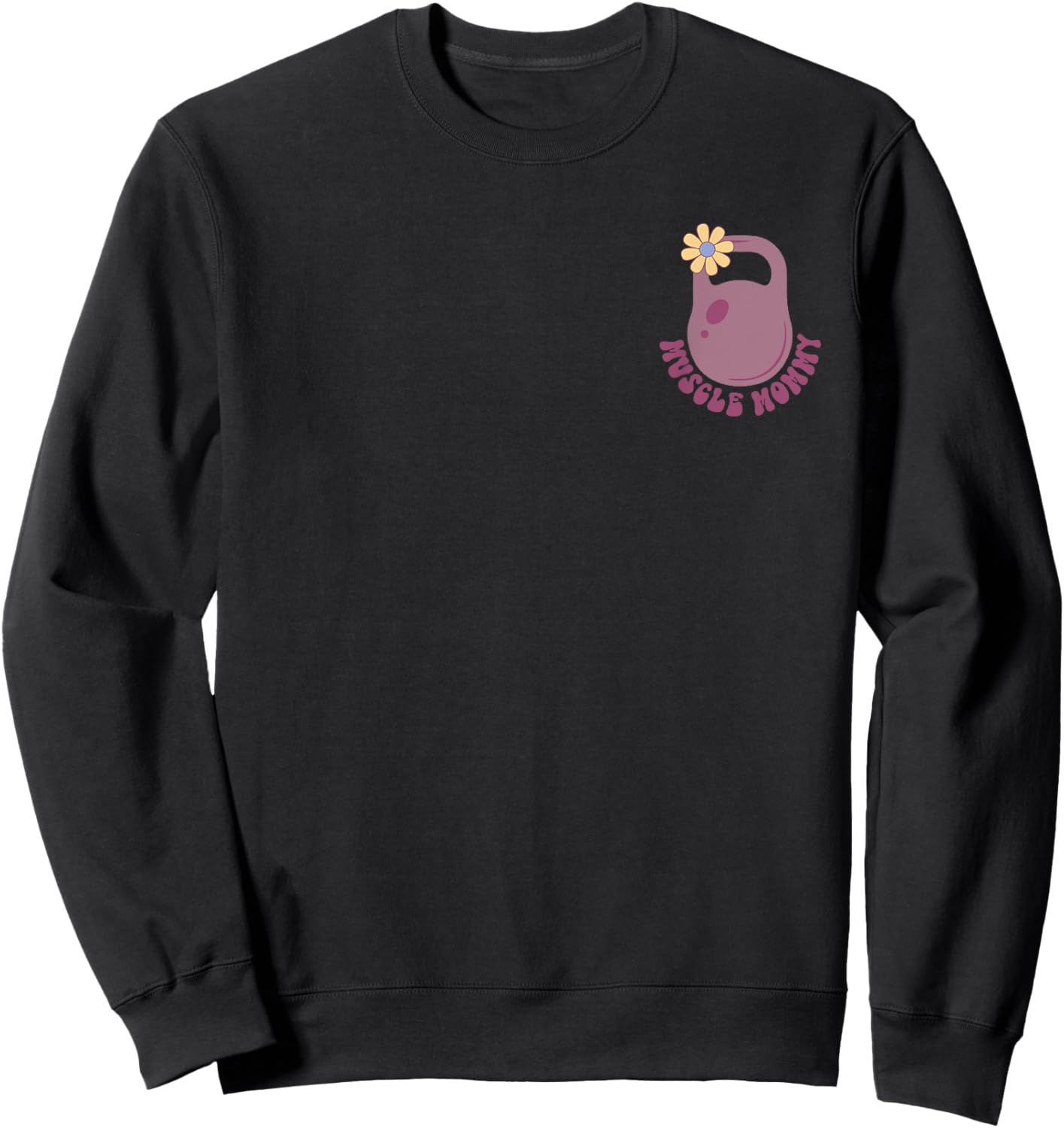 In My Muscle Mommy Era Groovy (2sides) Sweatshirt - Sweatshirt | Black