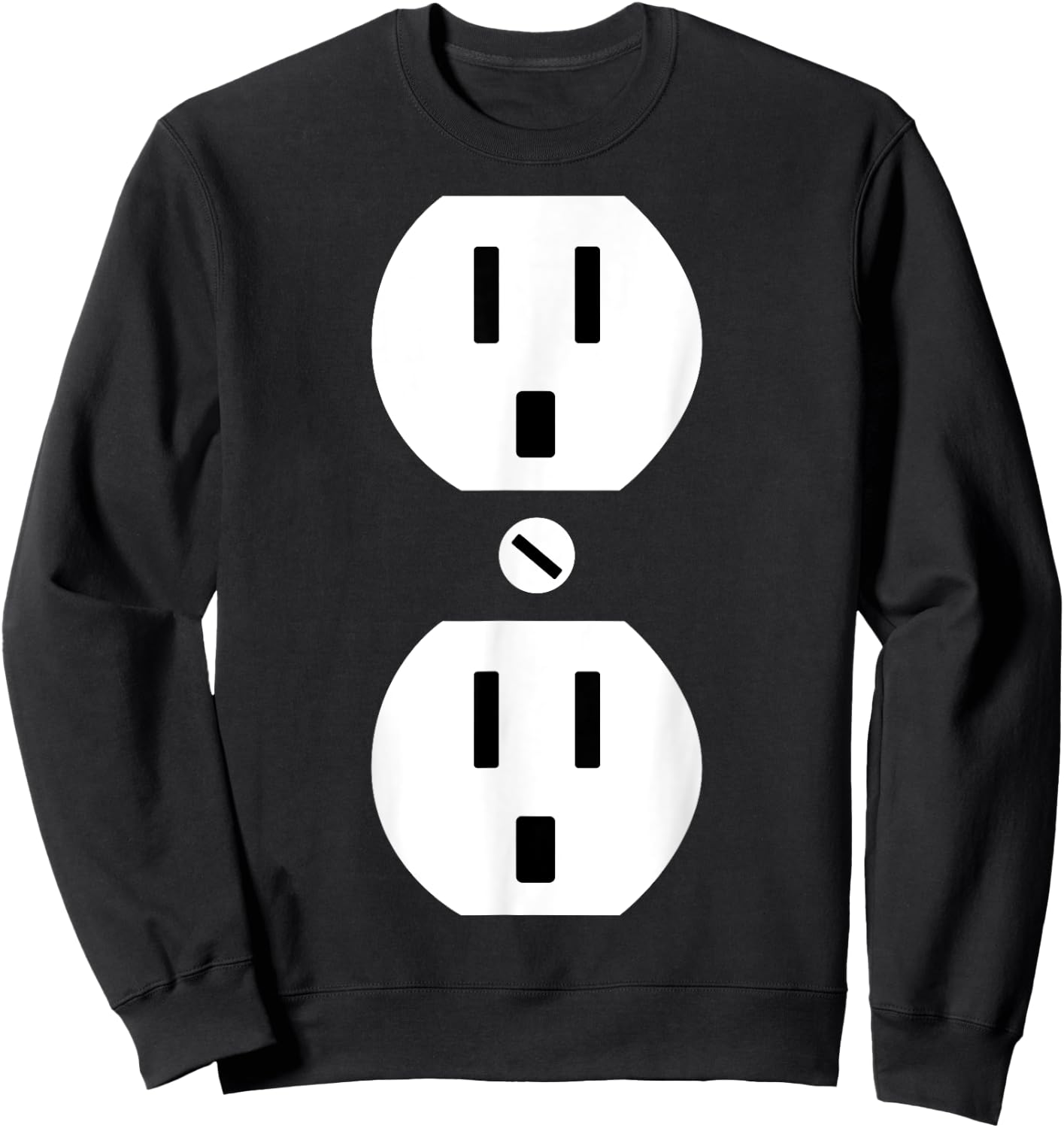 Couple Plug Socket Matching Costume Funny Halloween Gifts Sweatshirt - Sweatshirt | Black