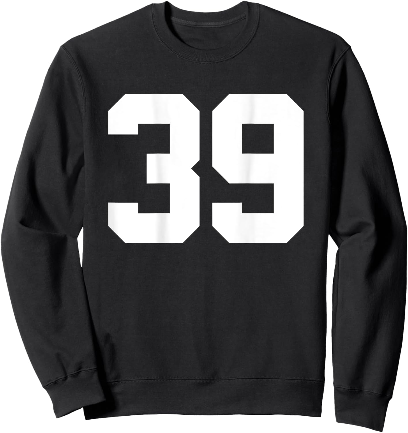 Number 39 (on Back) Sports Team Jersey Number Sweatshirt - Sweatshirt | Black
