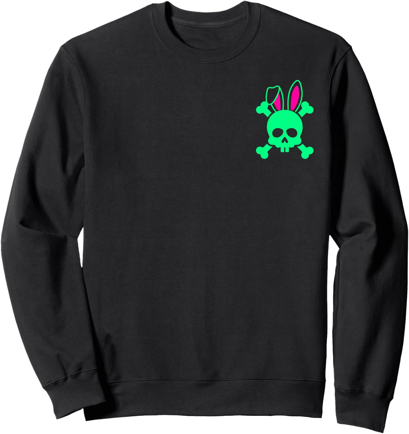 Funny Rabbit Pirate Skull With Crossbones Sweatshirt - Sweatshirt | Black