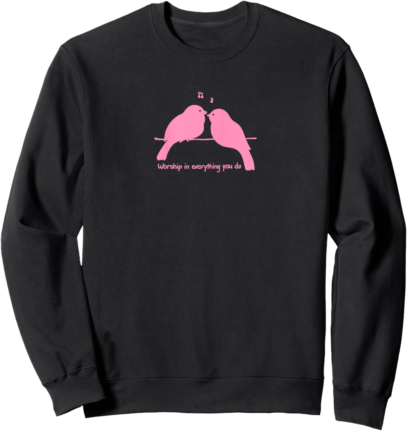 Joyful Birds Singing Sweatshirt - Sweatshirt | Black