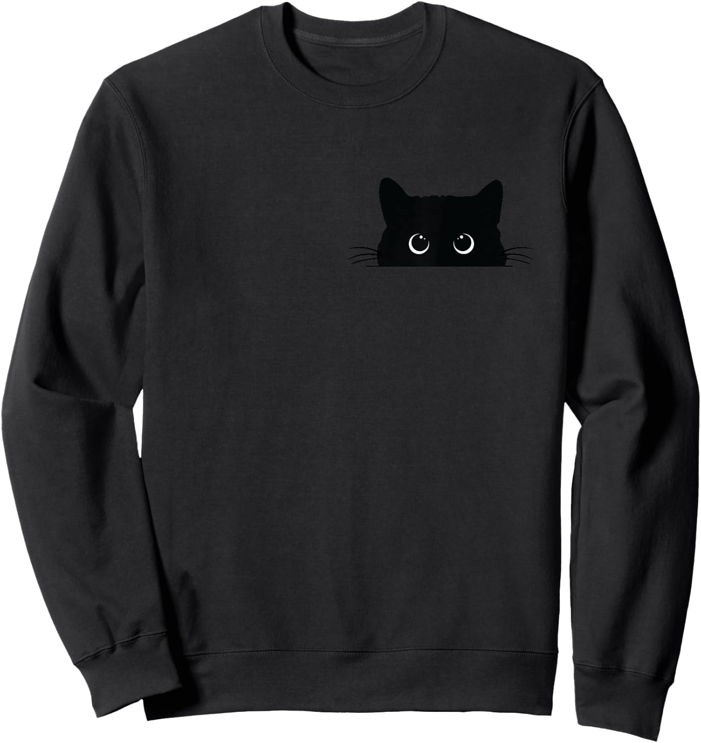 Cute Black Cat Peeking Halloween Spooky Season Fall Women Sweatshirt - Sweatshirt | Black