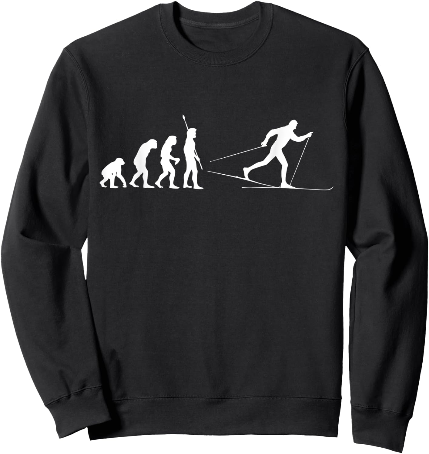 Evolution Cross-Country Skiing Nordic Winter Sports Gift Sweatshirt - Sweatshirt | Black