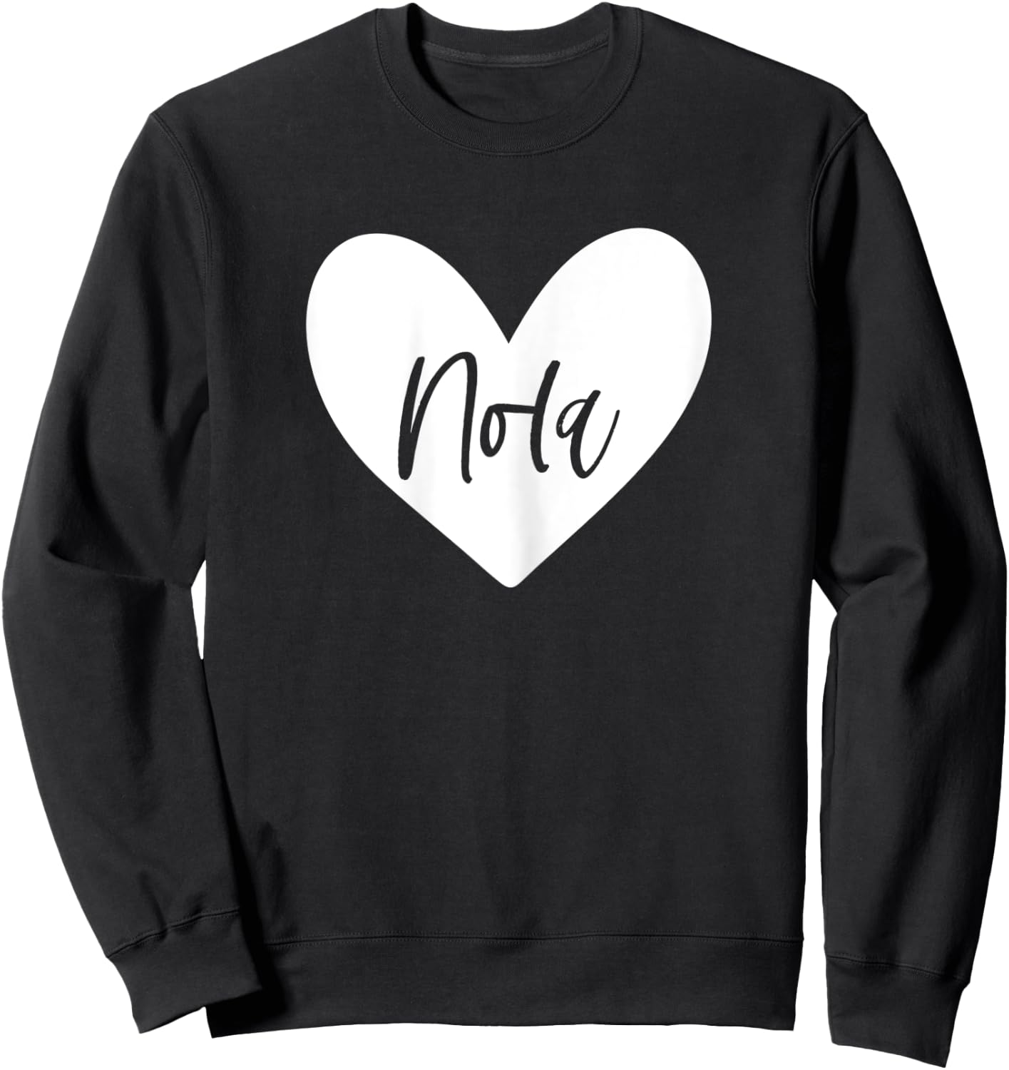 Nola Pink Name Heart Love Woman Girl Friend Personalized Sweatshirt - Sweatshirt | Black