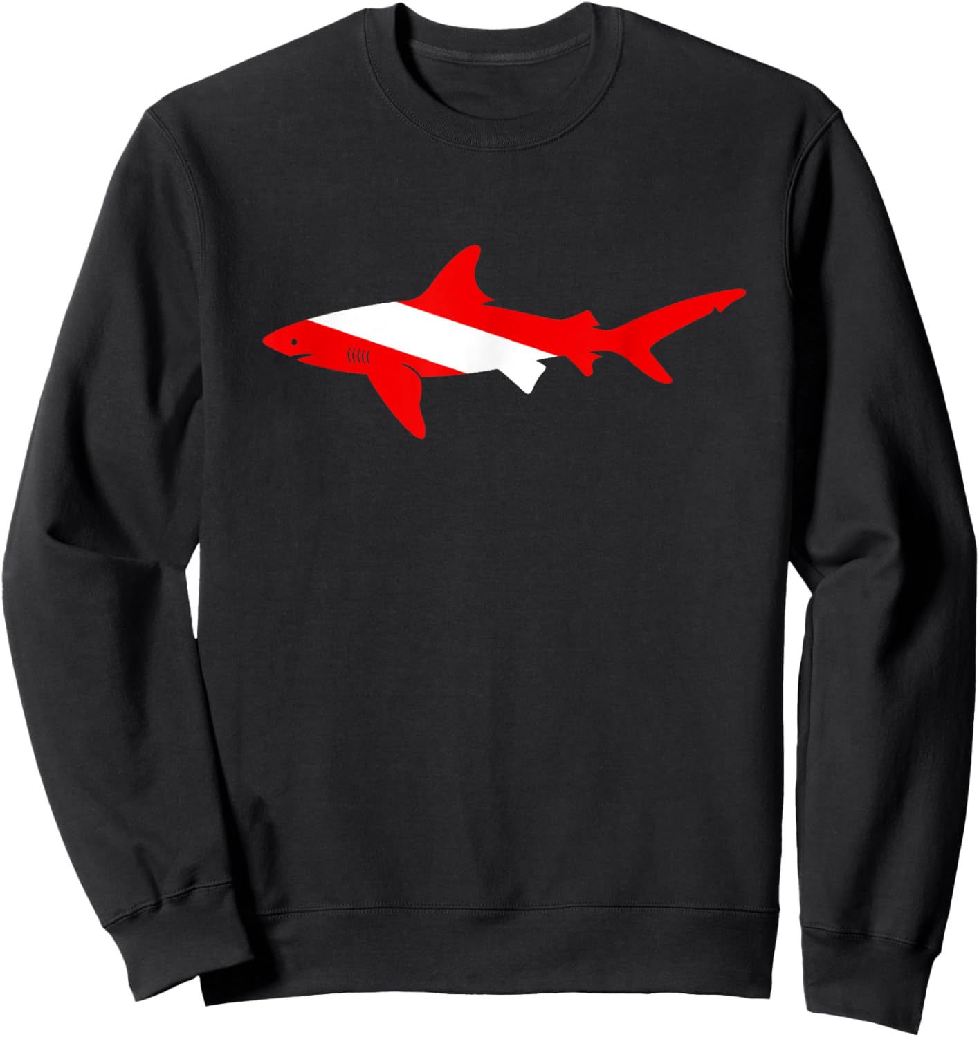 Dive Shark Diver Shirts Men Flag Scuba Diving Graphic Sweatshirt - Sweatshirt | Black