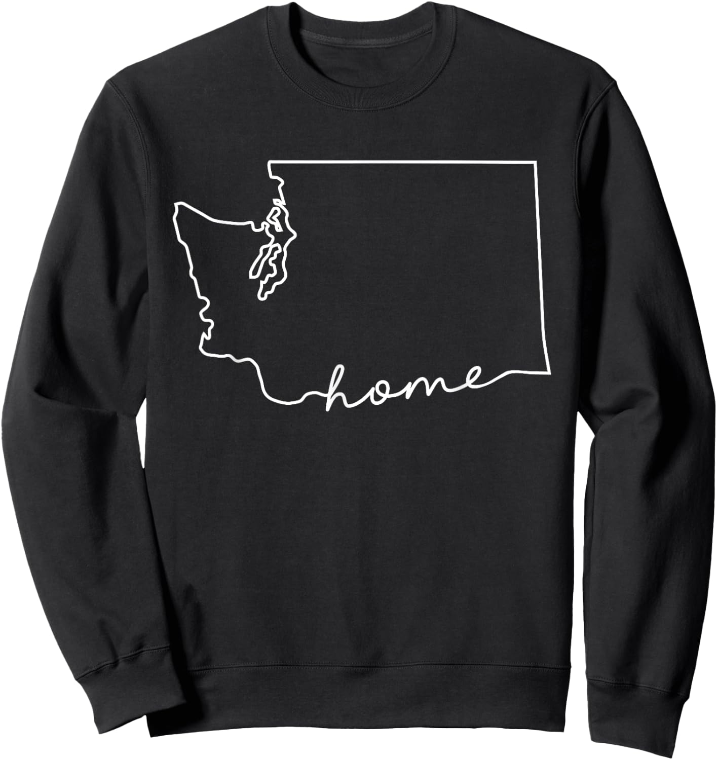 Funny Home Washington State Sweatshirt - Sweatshirt | Black