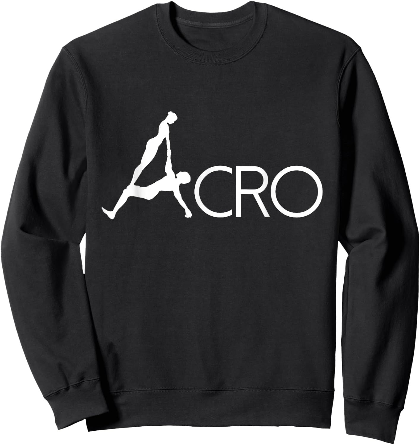 BoredKoalas Yoga Acro Dance Art White Outline Acrobat Gymnast Yoga Lover Gift Sweatshirt - Sweatshirt | Black