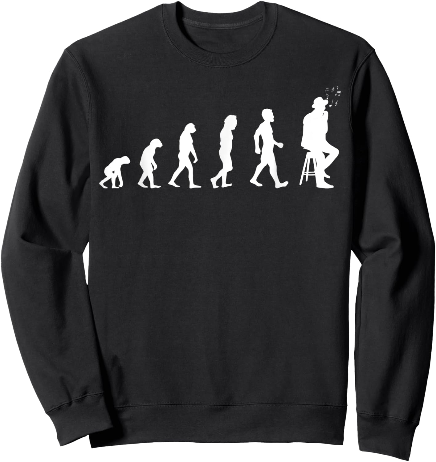 Evolution Harmonica Player Sweatshirt - Sweatshirt | Black