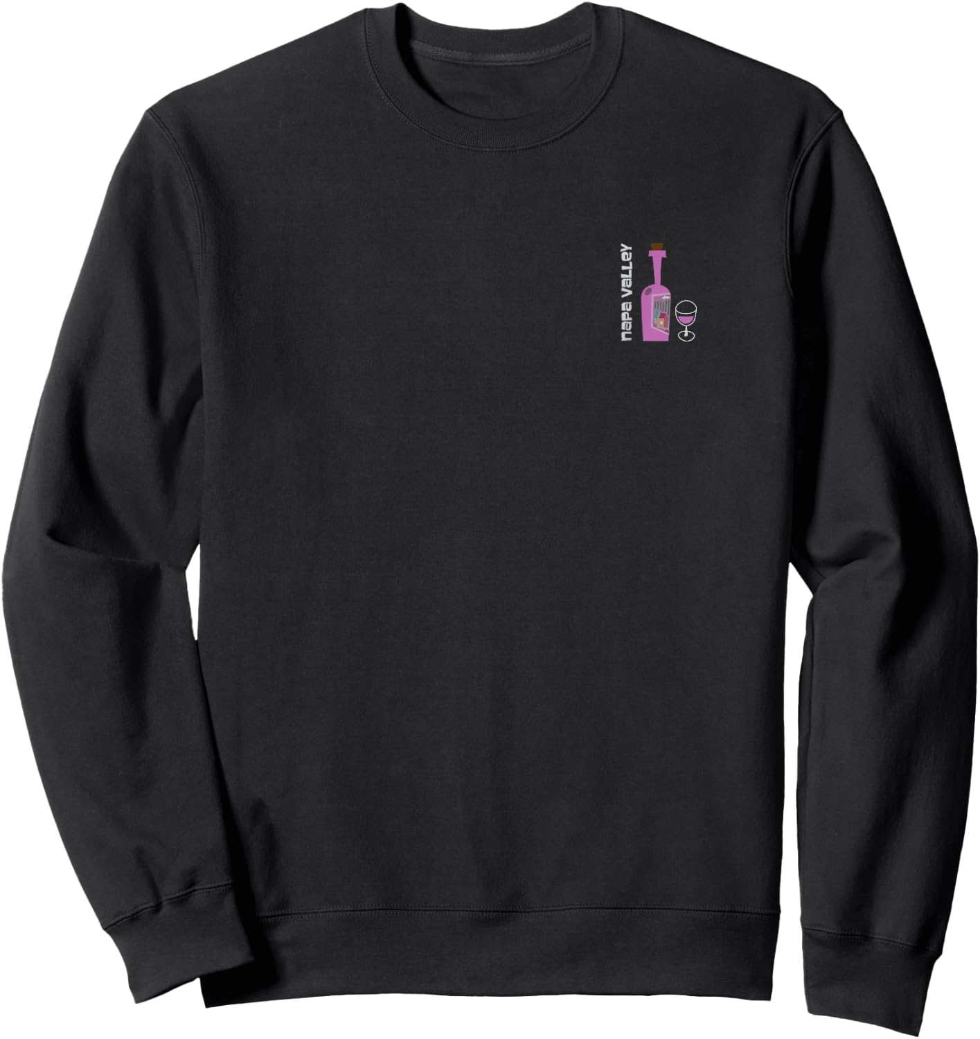Napa Valley Wine Region Pocket Motif Sweatshirt - Sweatshirt | Black