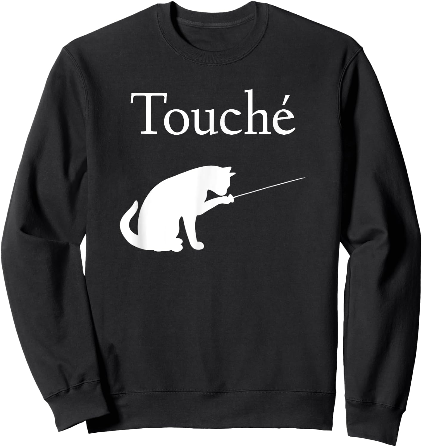 Touche Fencing Cat Sweatshirt - Sweatshirt | Black