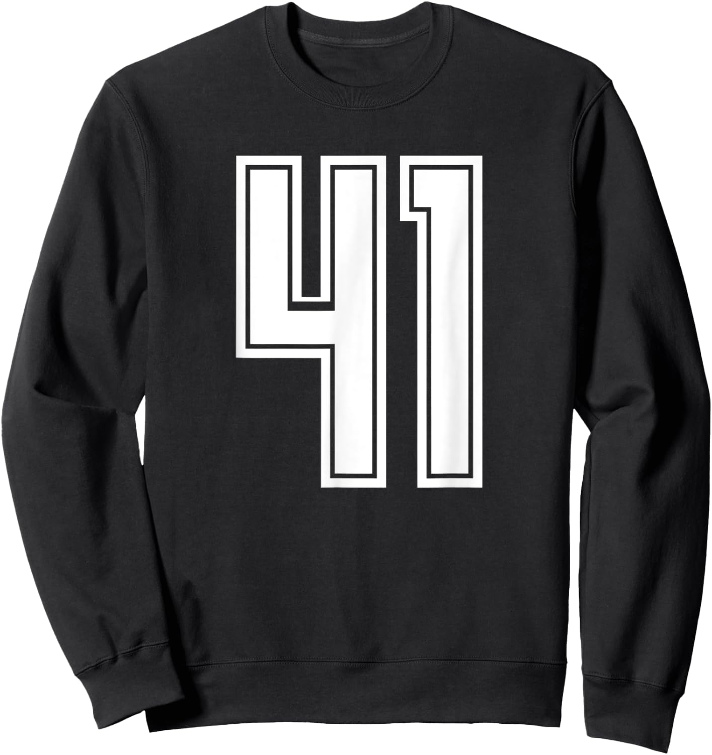 Jersey #41 White Sports Team Jersey Number 41 Sweatshirt - Sweatshirt | Black