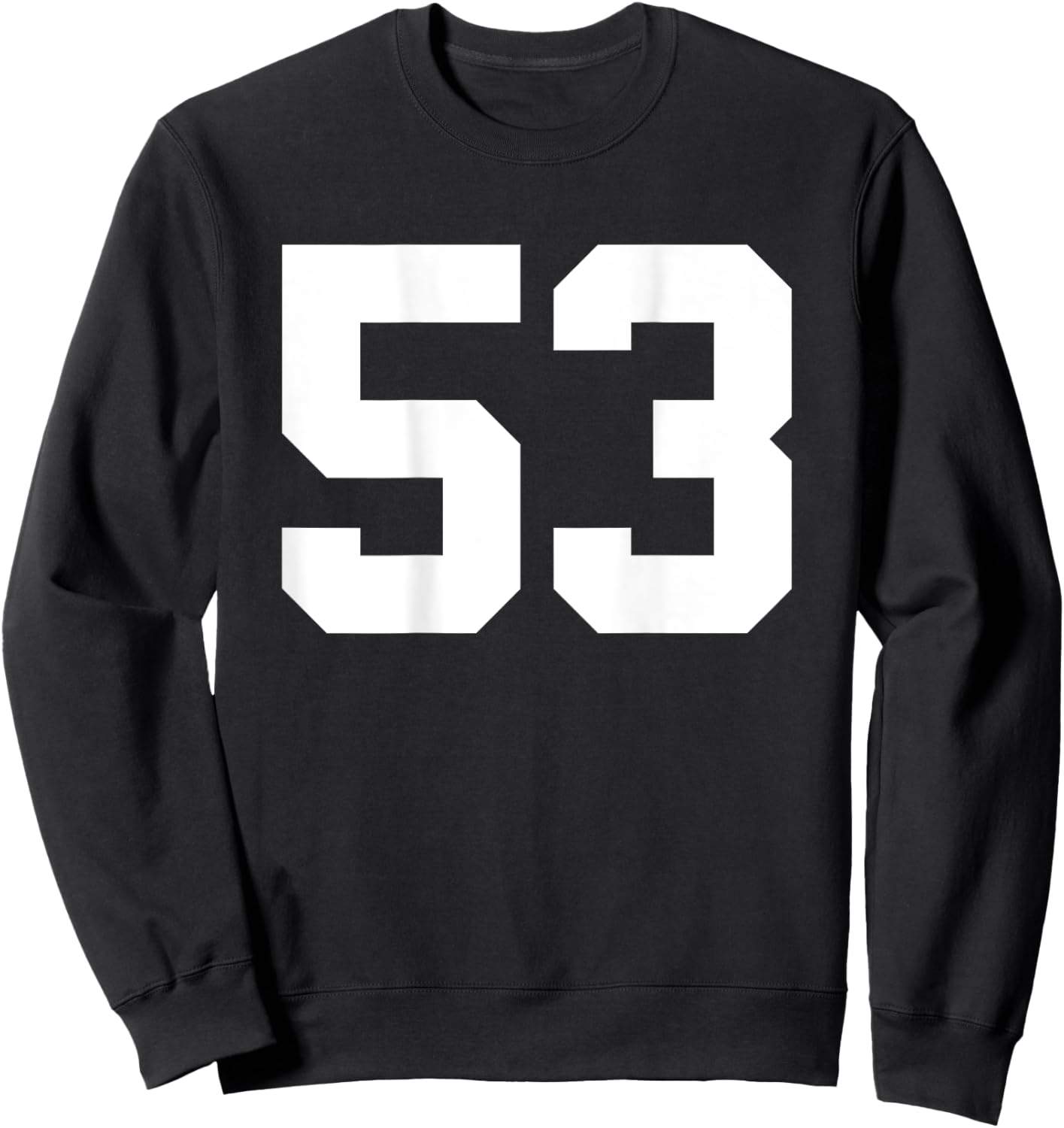 Number 53 (on Back) Sports Team Jersey Number Sweatshirt - Sweatshirt | Black