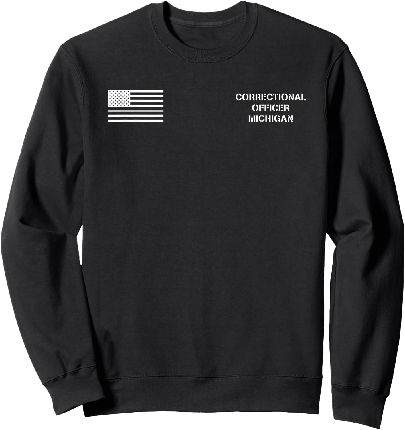 Michigan Correctional Officer Thin Gray Line Flag Sweatshirt - Sweatshirt | Black