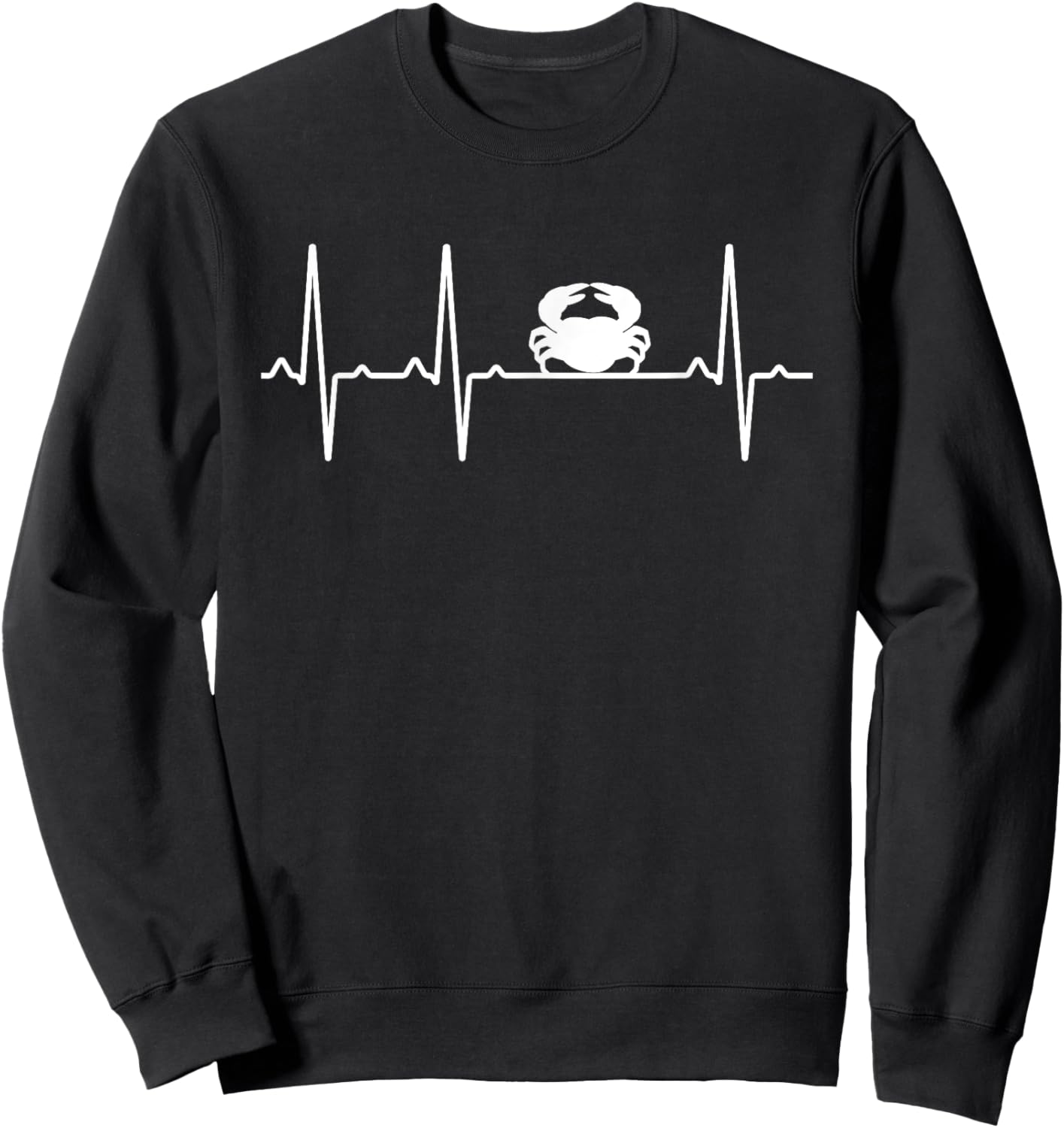 Crab Heartbeat Gift Women Decapod Ocean Lover Sweatshirt - Sweatshirt | Black