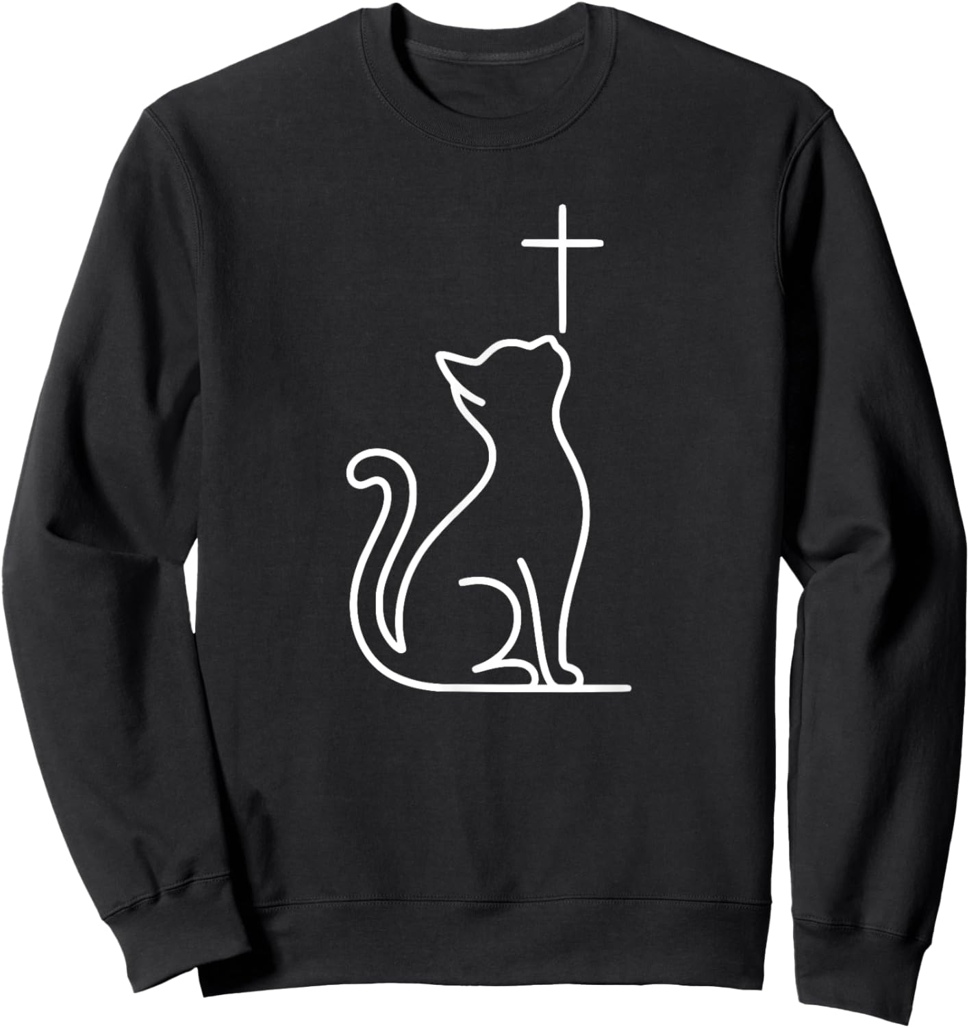 Pet Cats Love Jesus Be Happy Sweatshirt - Sweatshirt | Black
