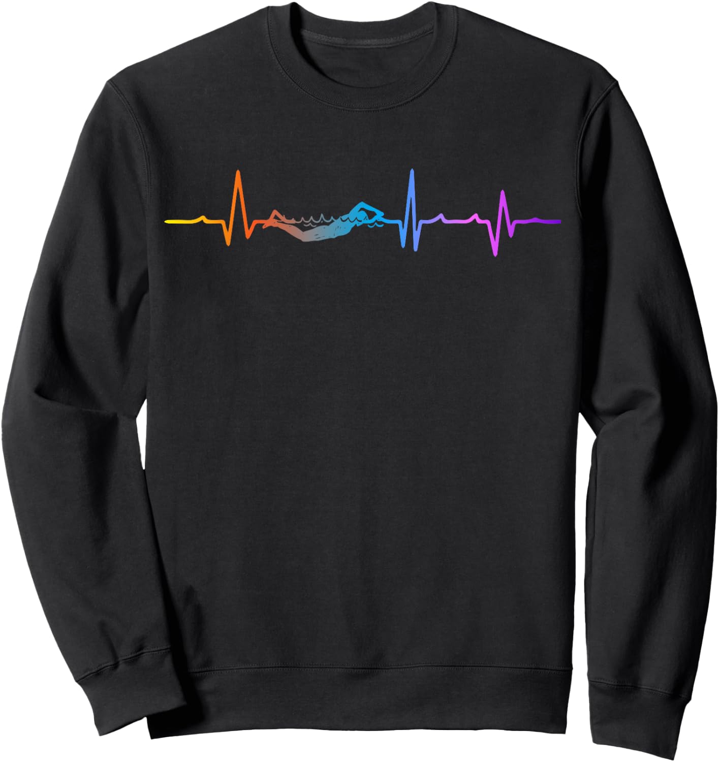 Funny Swimming Graphic Gift Swim Coach Swim Team Sweatshirt - Sweatshirt | Black