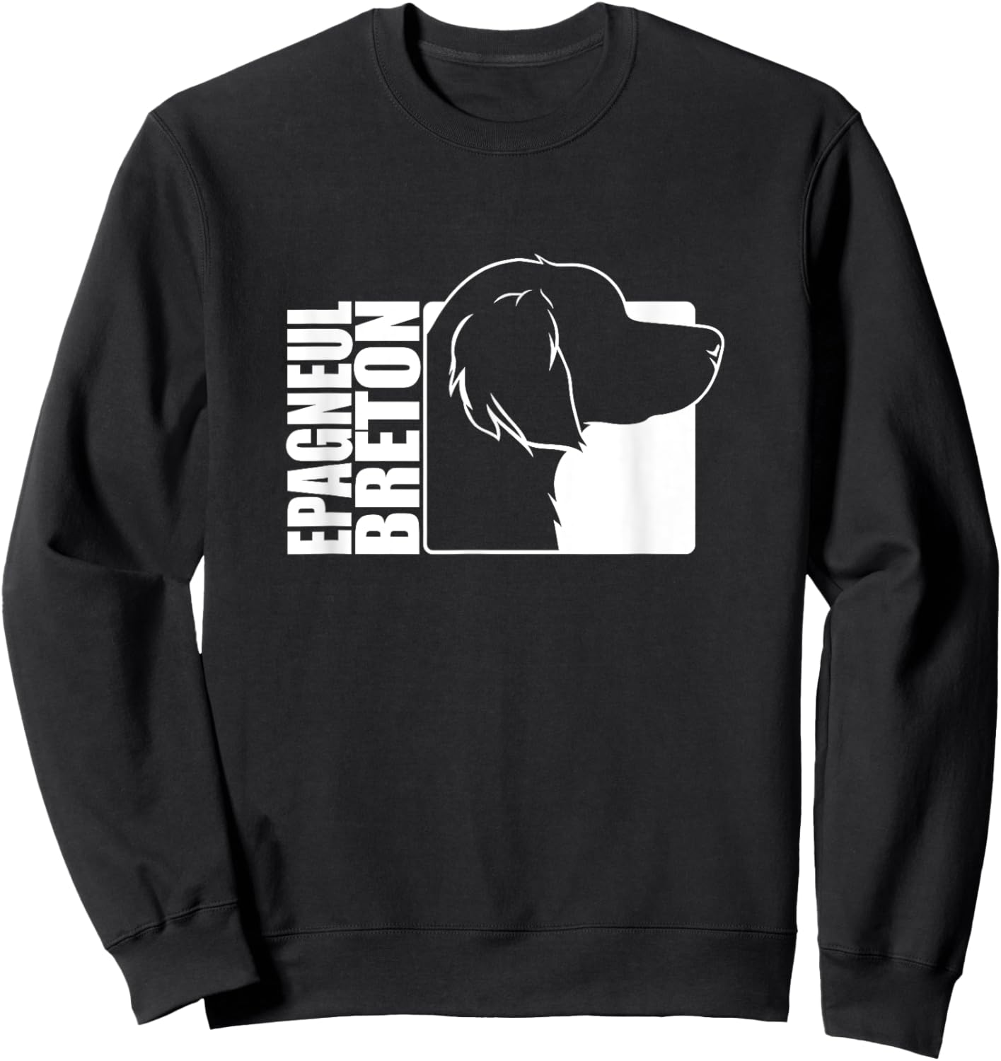 Funny proud Epagneul Breton profile dog mom hunting dog Sweatshirt - Sweatshirt | Black