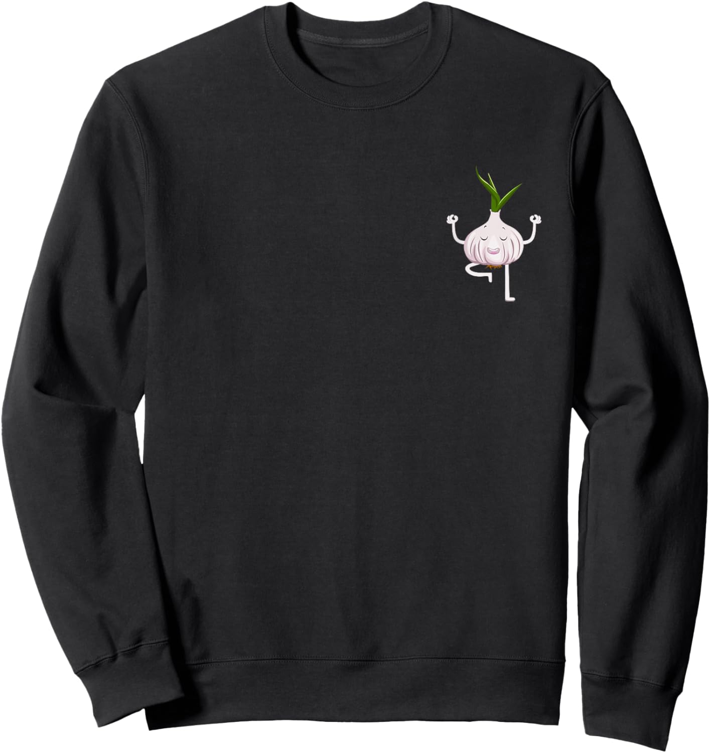 Yoga Fitness Instructor Garlic Lover Vegetable Farmer Sweatshirt - Sweatshirt | Black