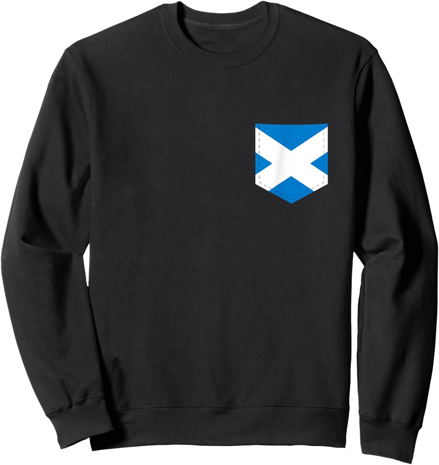Scotland Flag with Printed Scot Flag Pocket Sweatshirt - Sweatshirt | Black