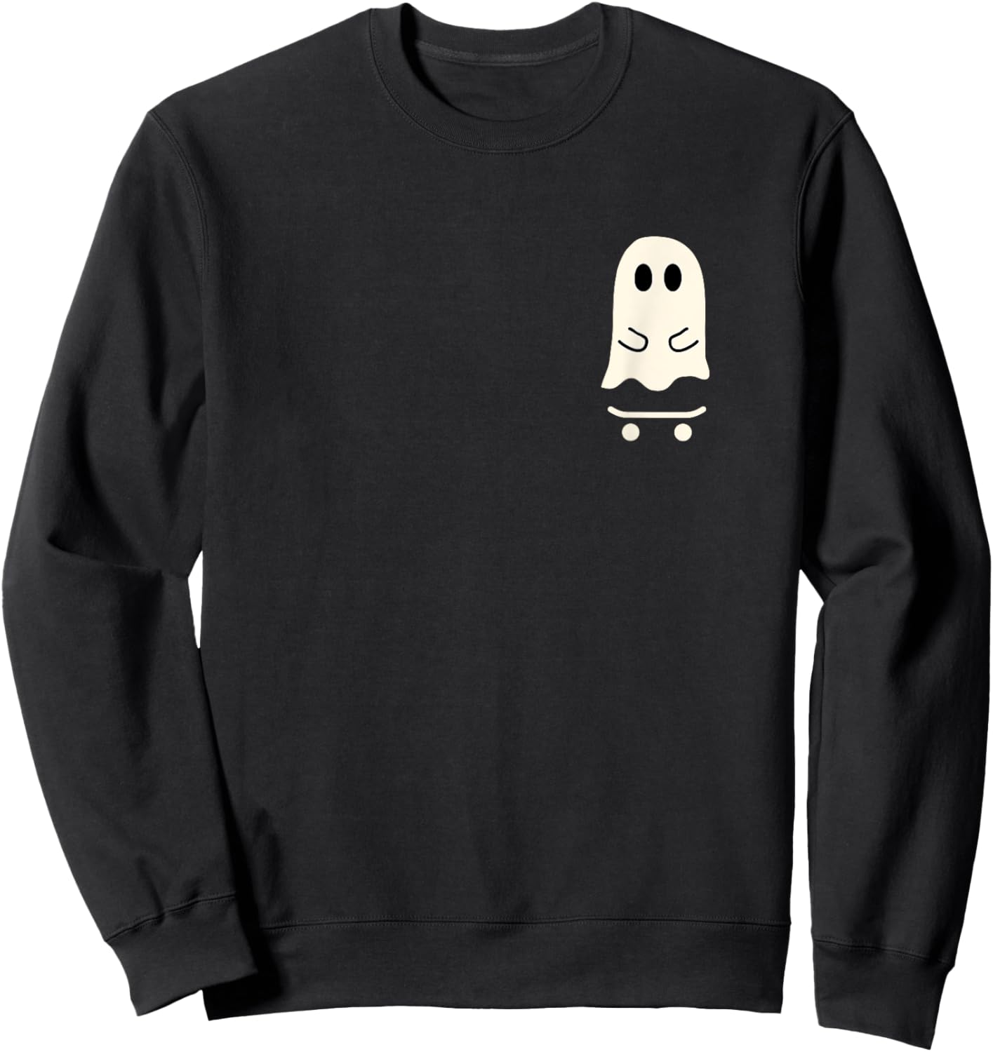 Little Ghost Skateboard Cute Halloween Skater Sweatshirt - Sweatshirt | Black
