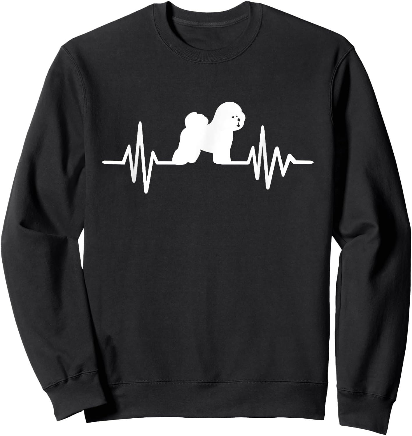 Heartbeat Bichon Frise Sweatshirt - Sweatshirt | Black