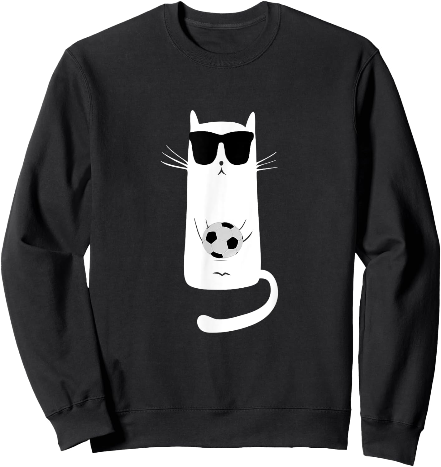 Funny Cat Wearing Sunglasses Playing Soccer Football Sweatshirt - Sweatshirt | Black