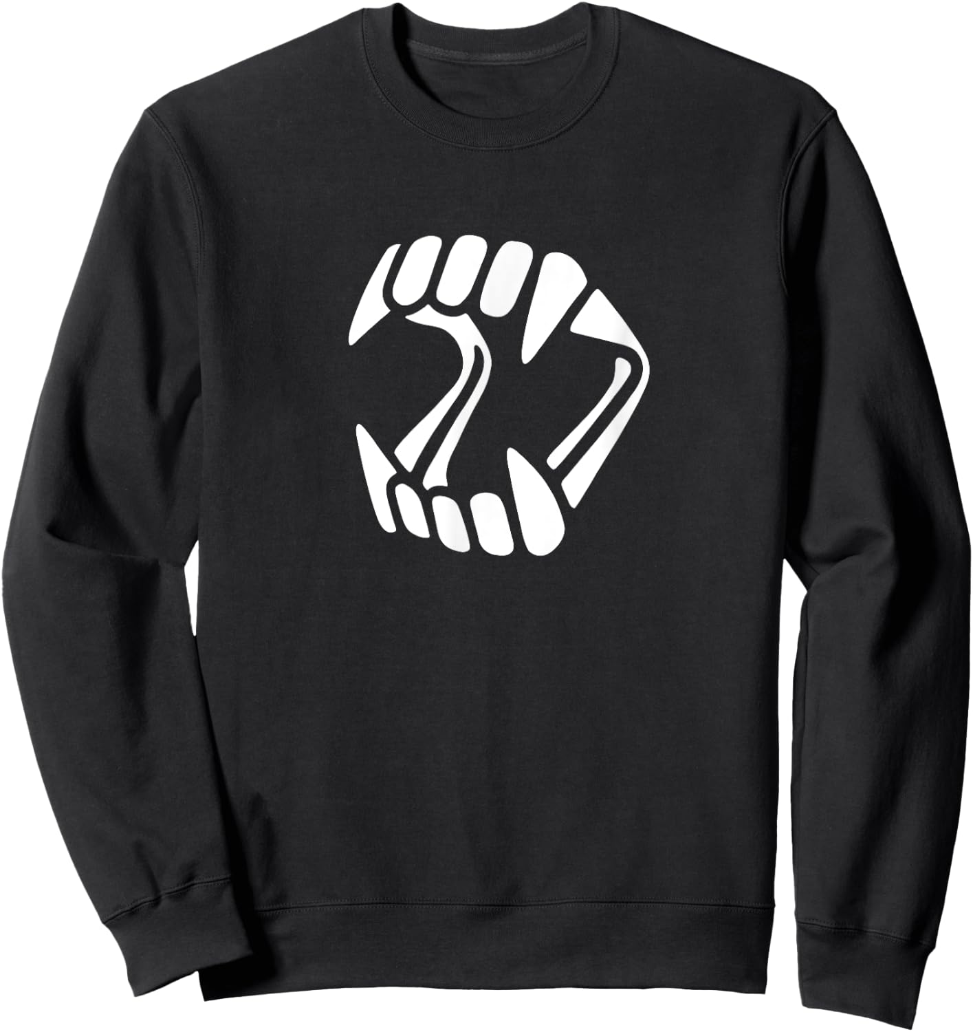 Funny plastic vampire horror false teeth Halloween Sweatshirt - Sweatshirt | Black