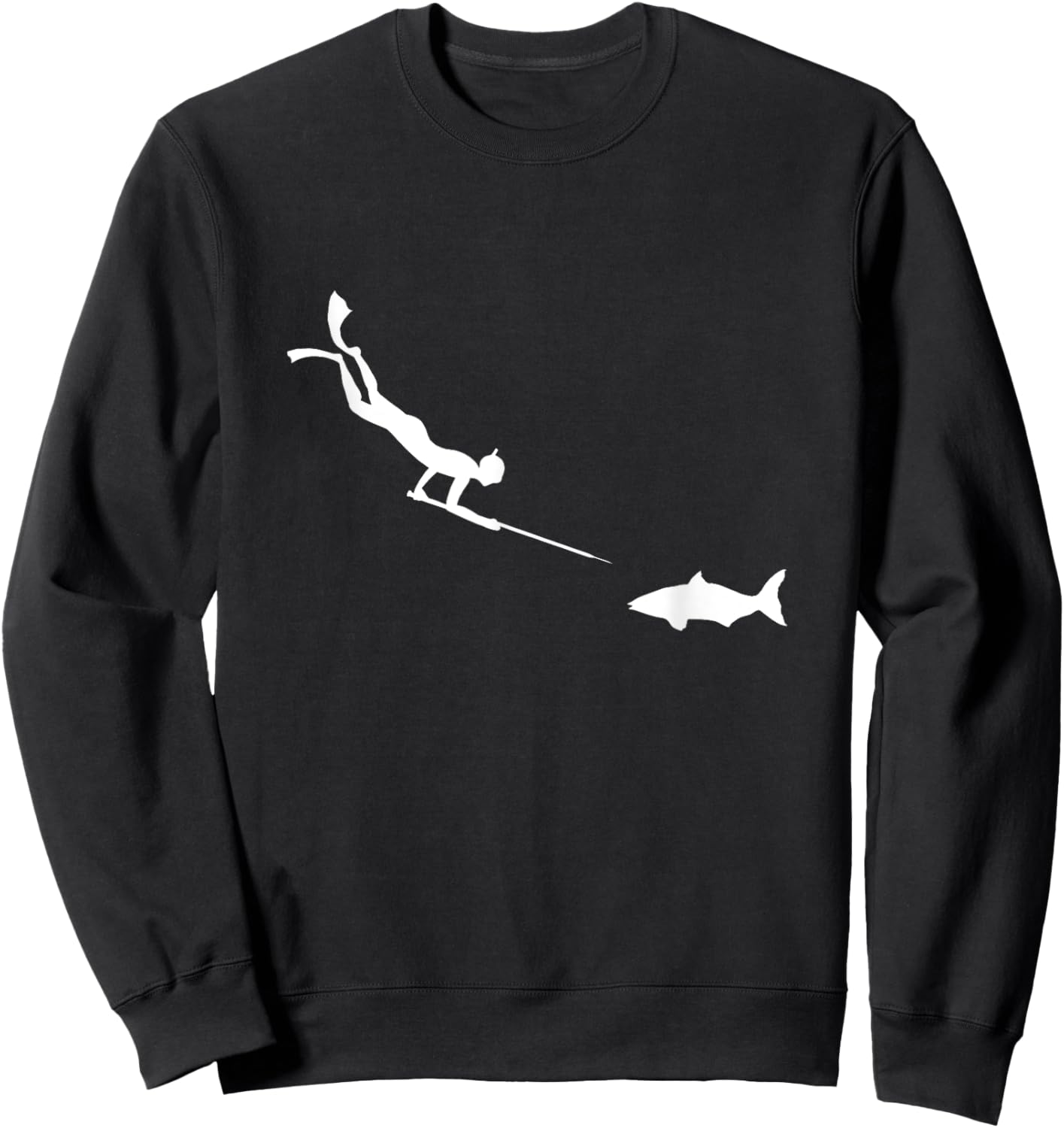 Spearfisher And Fish Underwater Fishing Spearfisher Gift Sweatshirt - Sweatshirt | Black