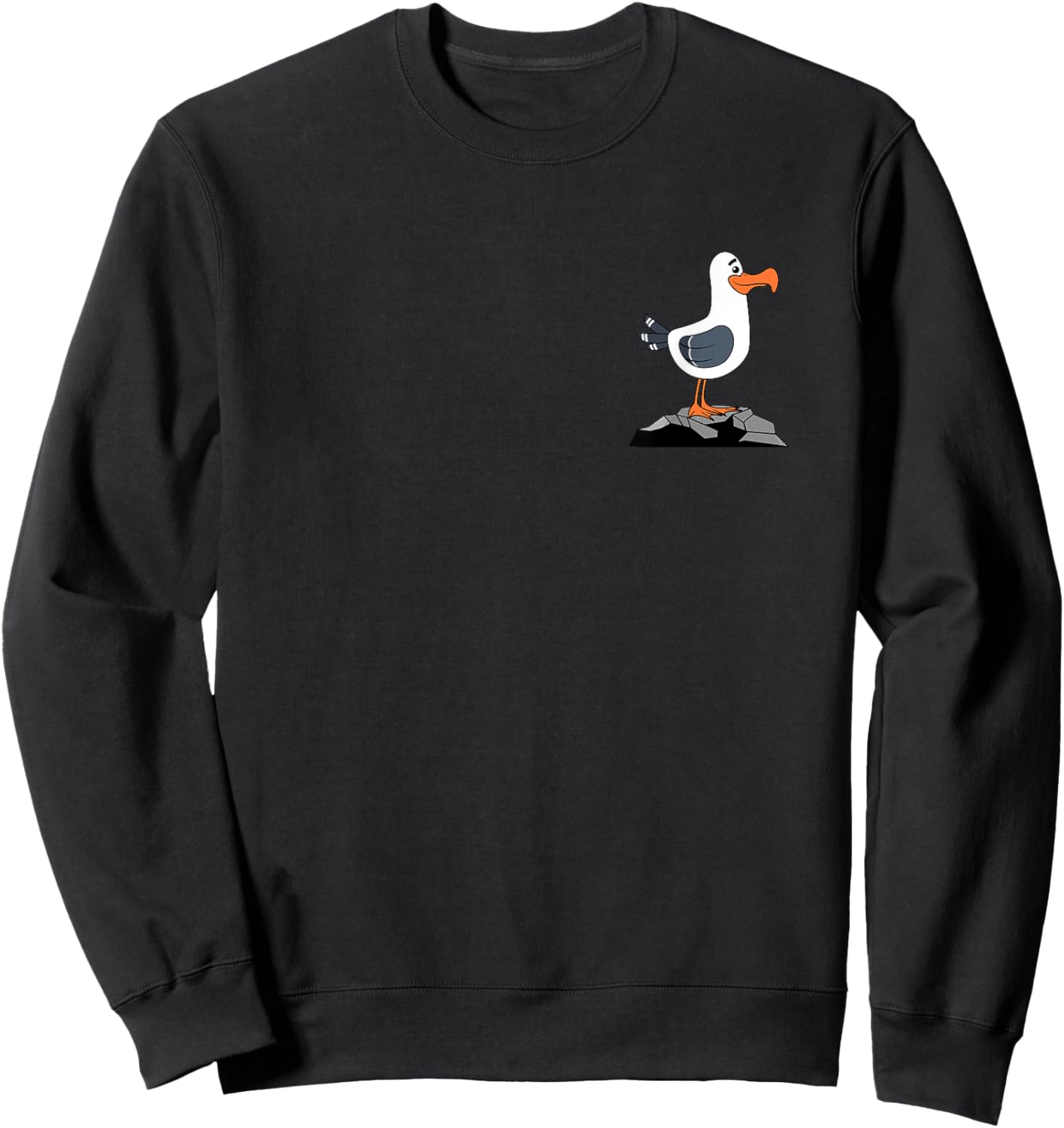 Funny Seagull Pocket Birdwatching Lover Gift Men Women Kids Sweatshirt - Sweatshirt | Black