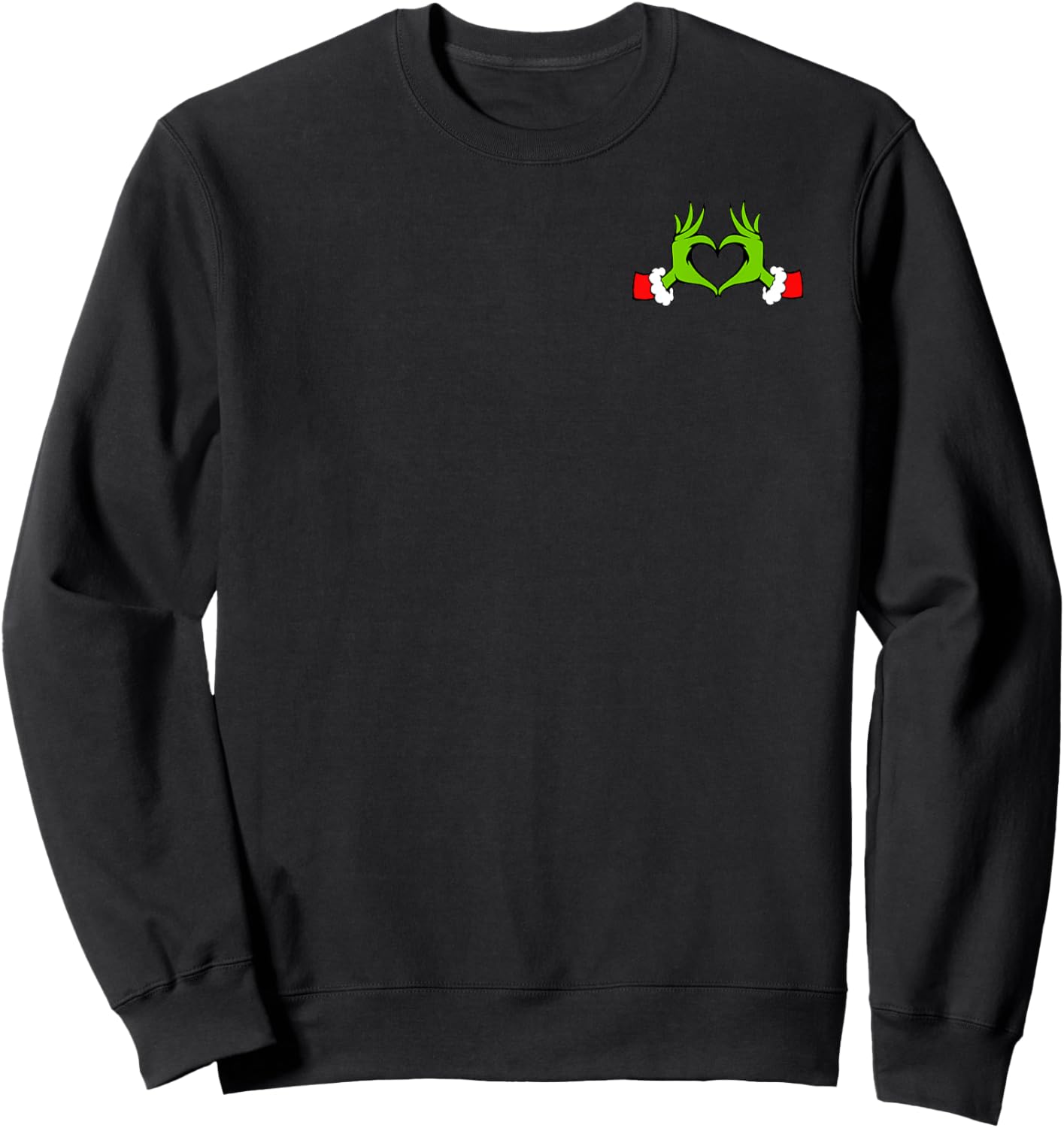 Heart Funny Santa Christmas Xmas Ornaments Pajamas (2 Sided) Sweatshirt - Sweatshirt | Black