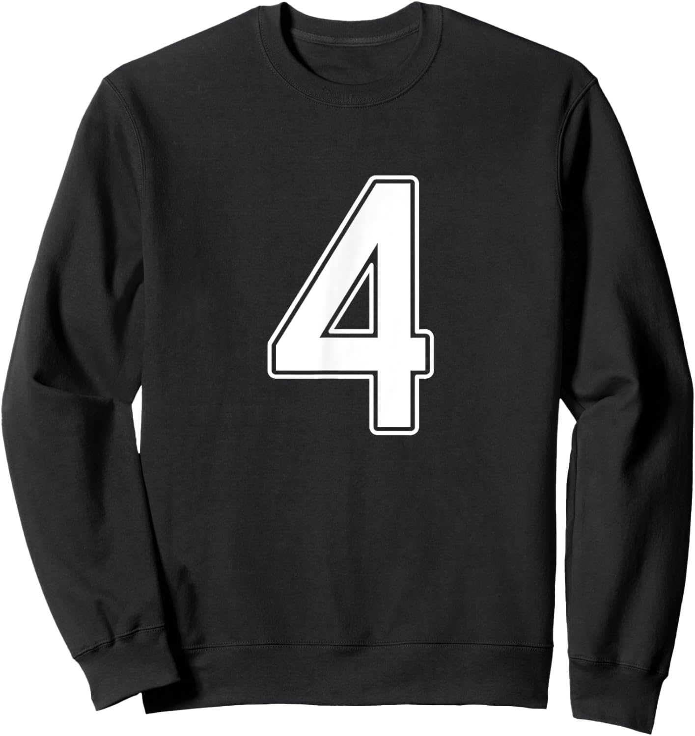 Number #4 White Sport Number Sweatshirt - Sweatshirt | Black